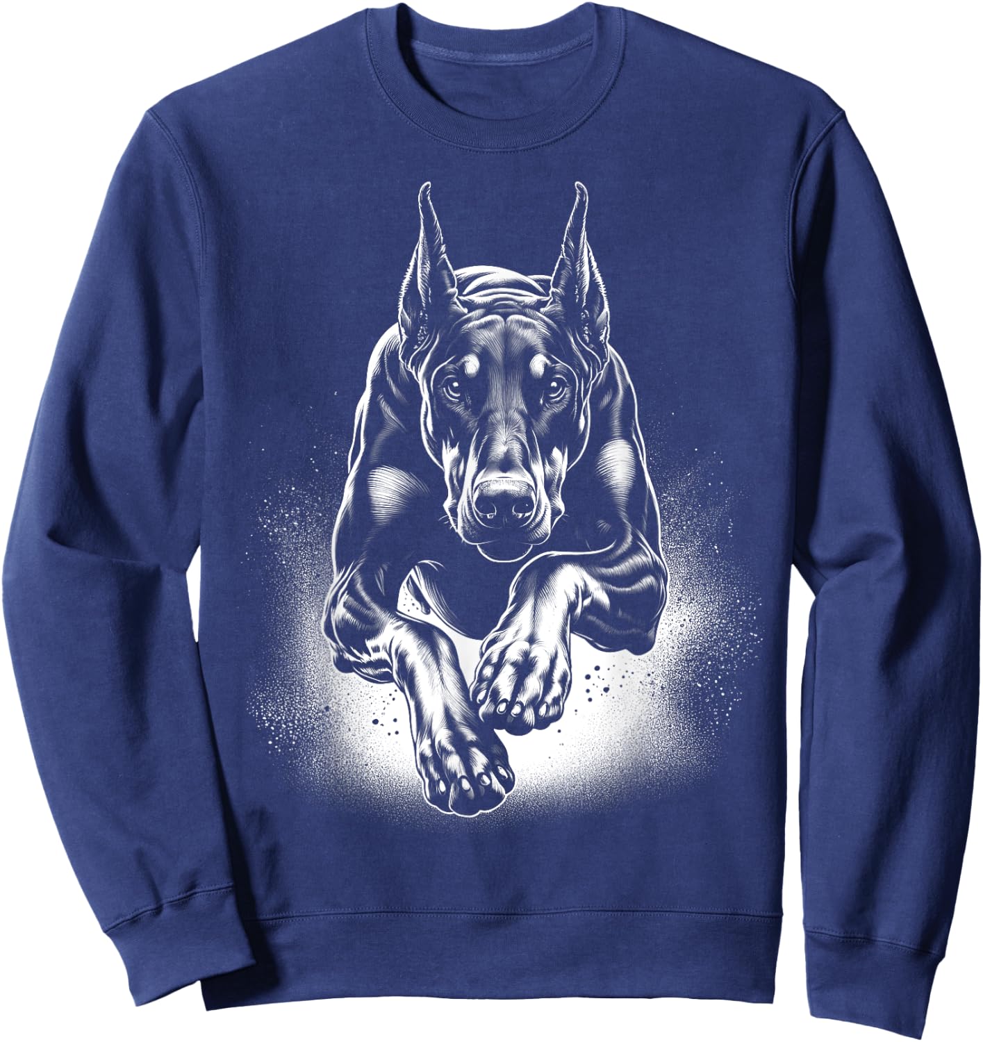 Cool Doberman Dog in Jump Sweatshirt - Sweatshirt | Navy