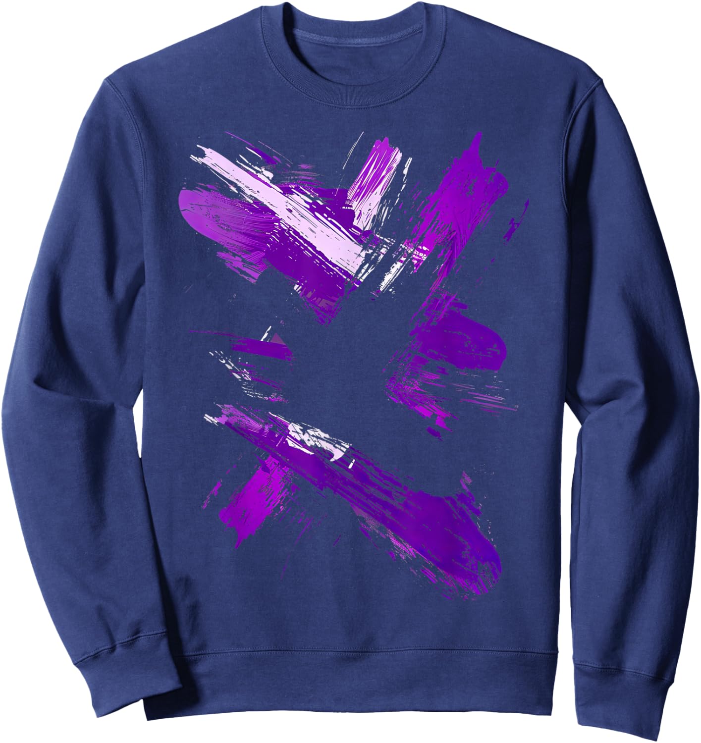 Purple And Black Brush Strokes Sweatshirt - Sweatshirt | Navy