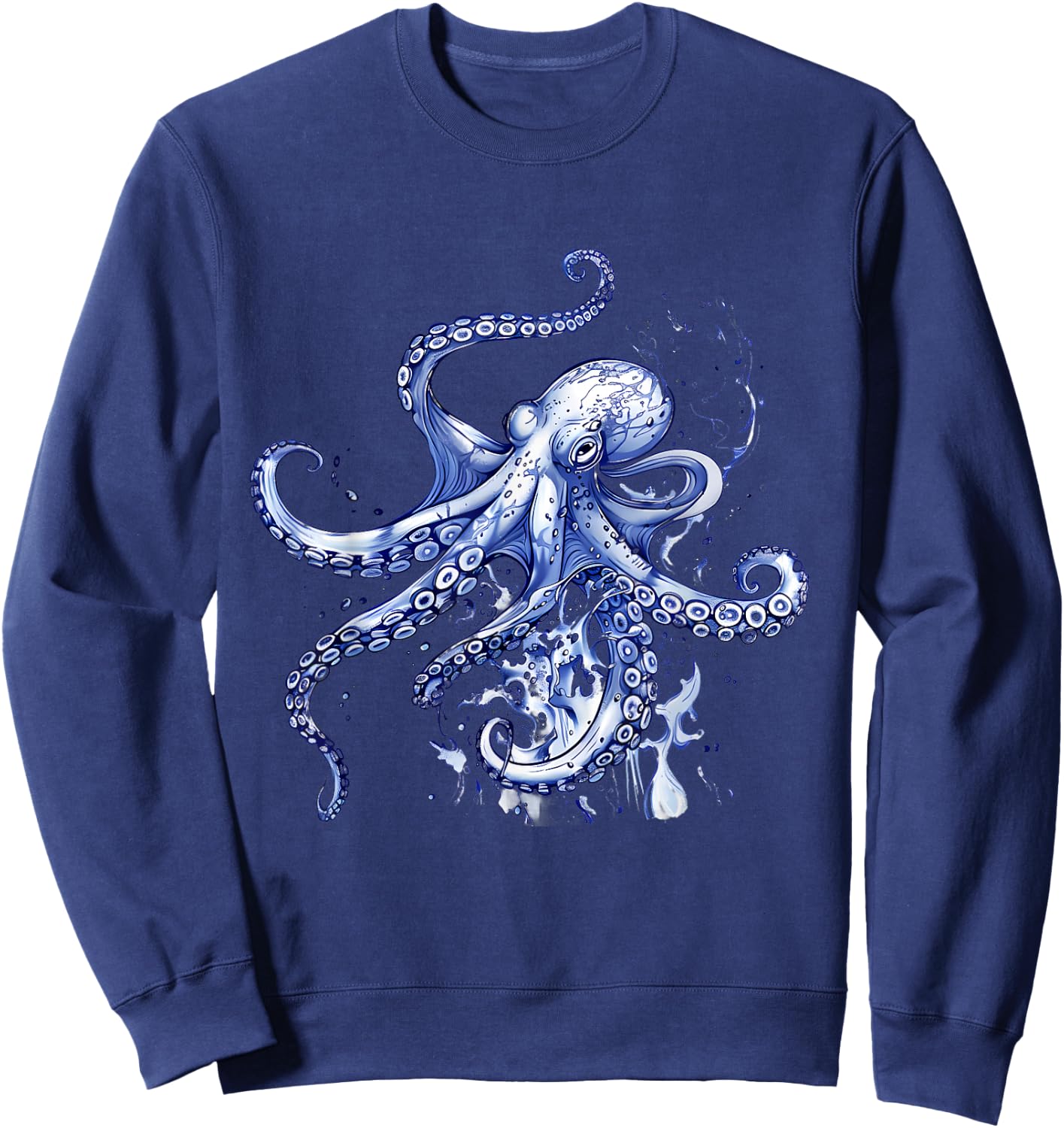 Octopus Ocean Sea Animal Marine Mammal Sea Creature Motif Sweatshirt - Sweatshirt | Navy