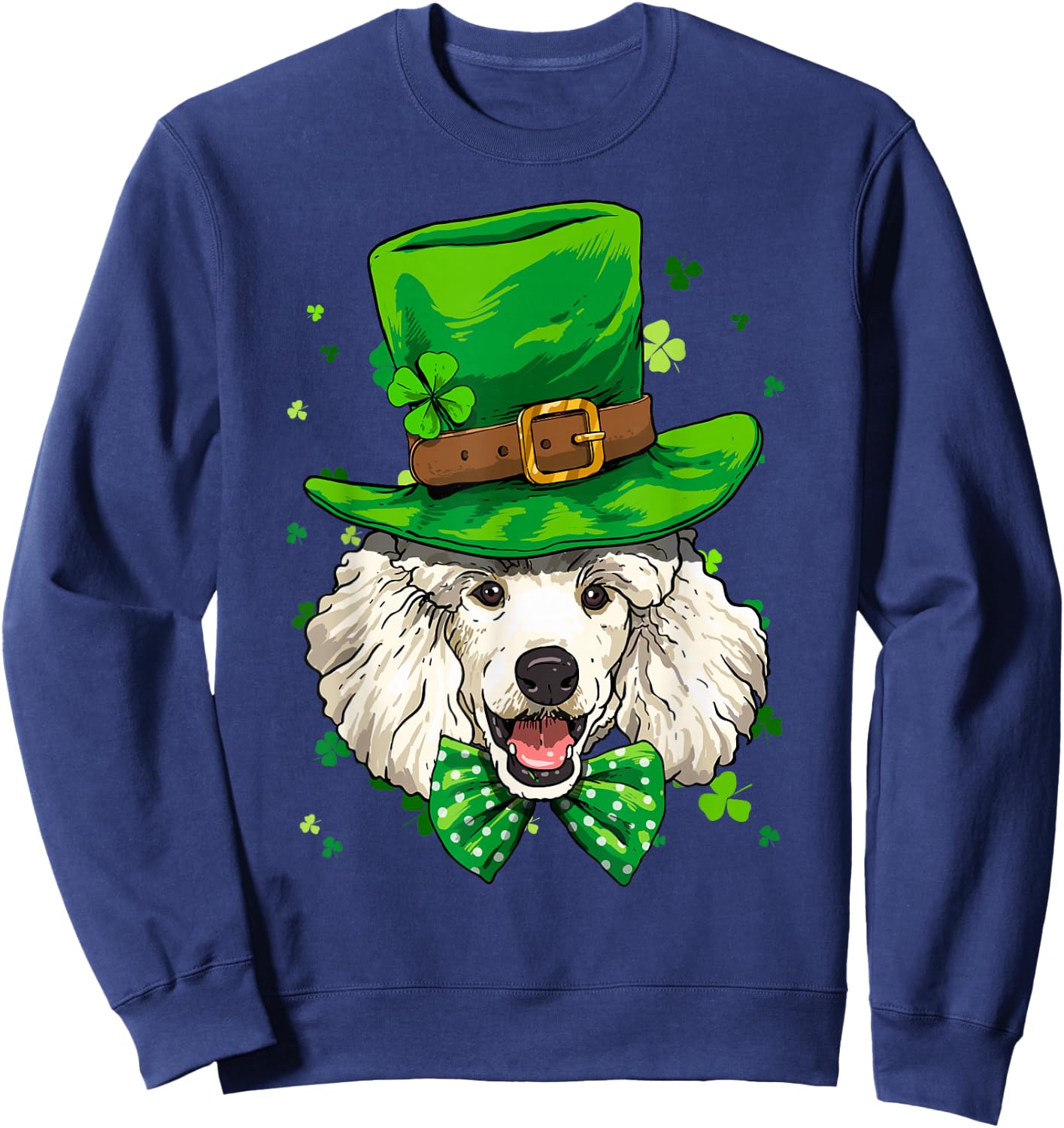 Poodle Leprechaun St Patricks Day Dog Boys Men Sweatshirt - Sweatshirt | Navy