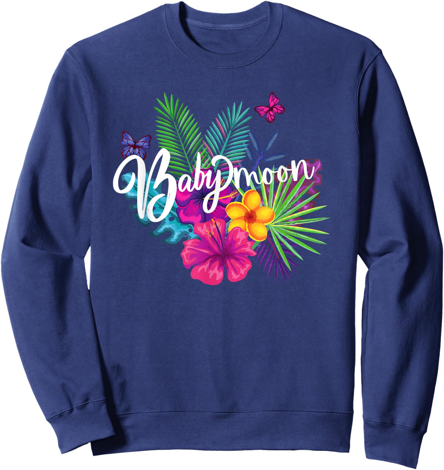 Cute Fun Babymoon Expectant Parents Trip Pregnancy Newborn Sweatshirt - Sweatshirt | Navy