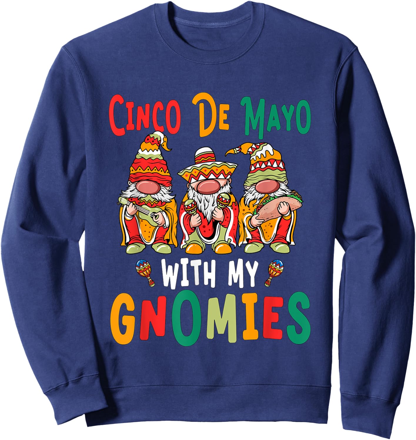 Mexico Holiday Children Gnome Cingo De Mayo With My Cnomies Sweatshirt - Sweatshirt | Navy