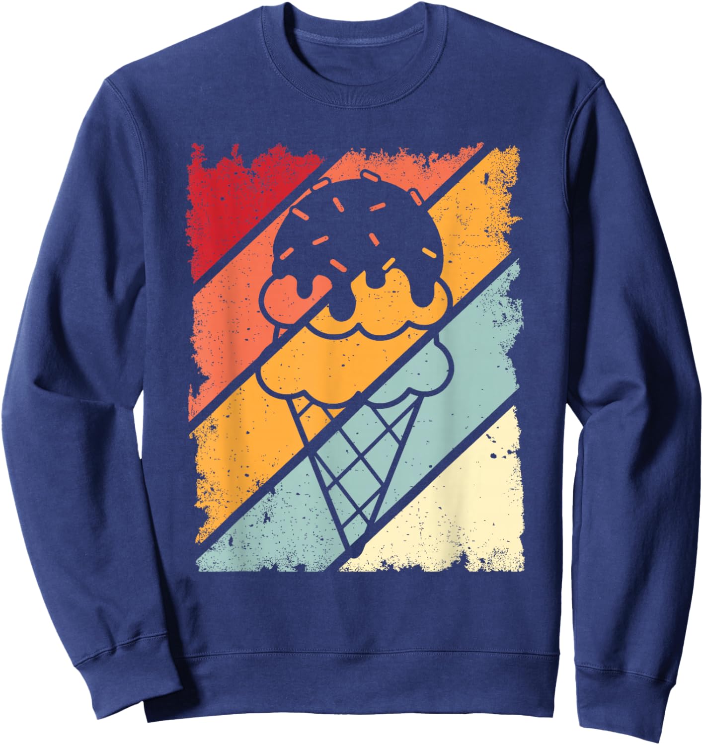 Funny Ice Cream with Sprinkles Women Kids Ice Cream Sweatshirt - Sweatshirt | Navy