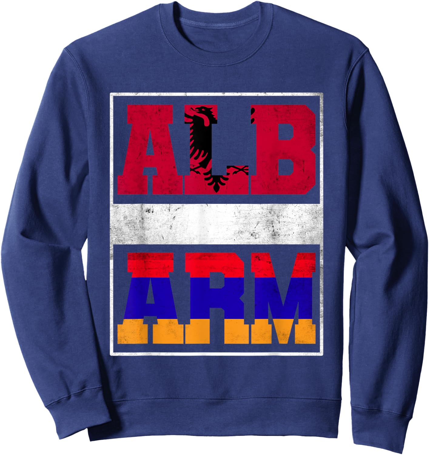 Albania and Armenia Mix Heritage Albanian Armenian Roots Sweatshirt - Sweatshirt | Navy