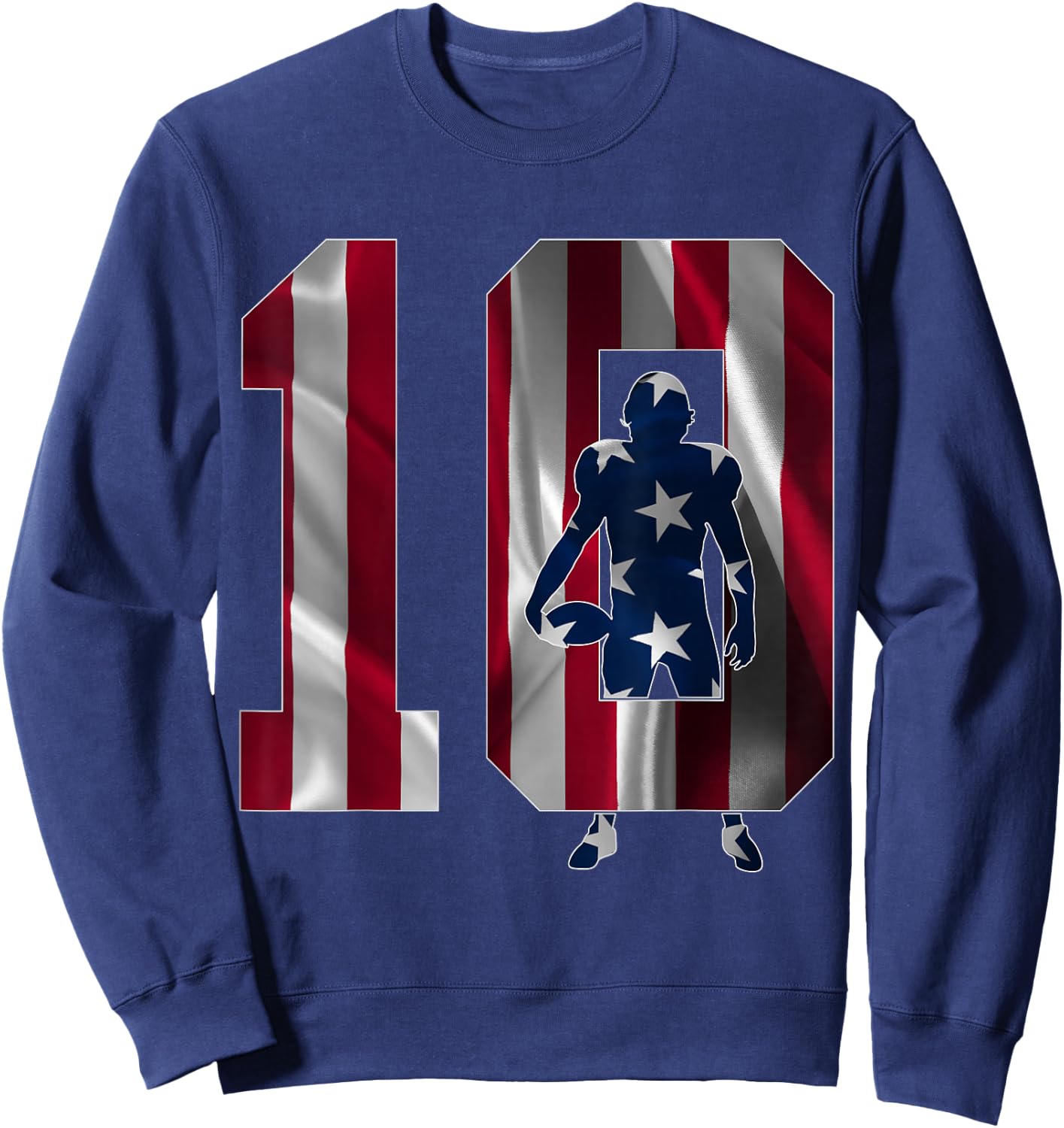 Number 10 Years Football 10th Birthday Sweatshirt - Sweatshirt | Navy