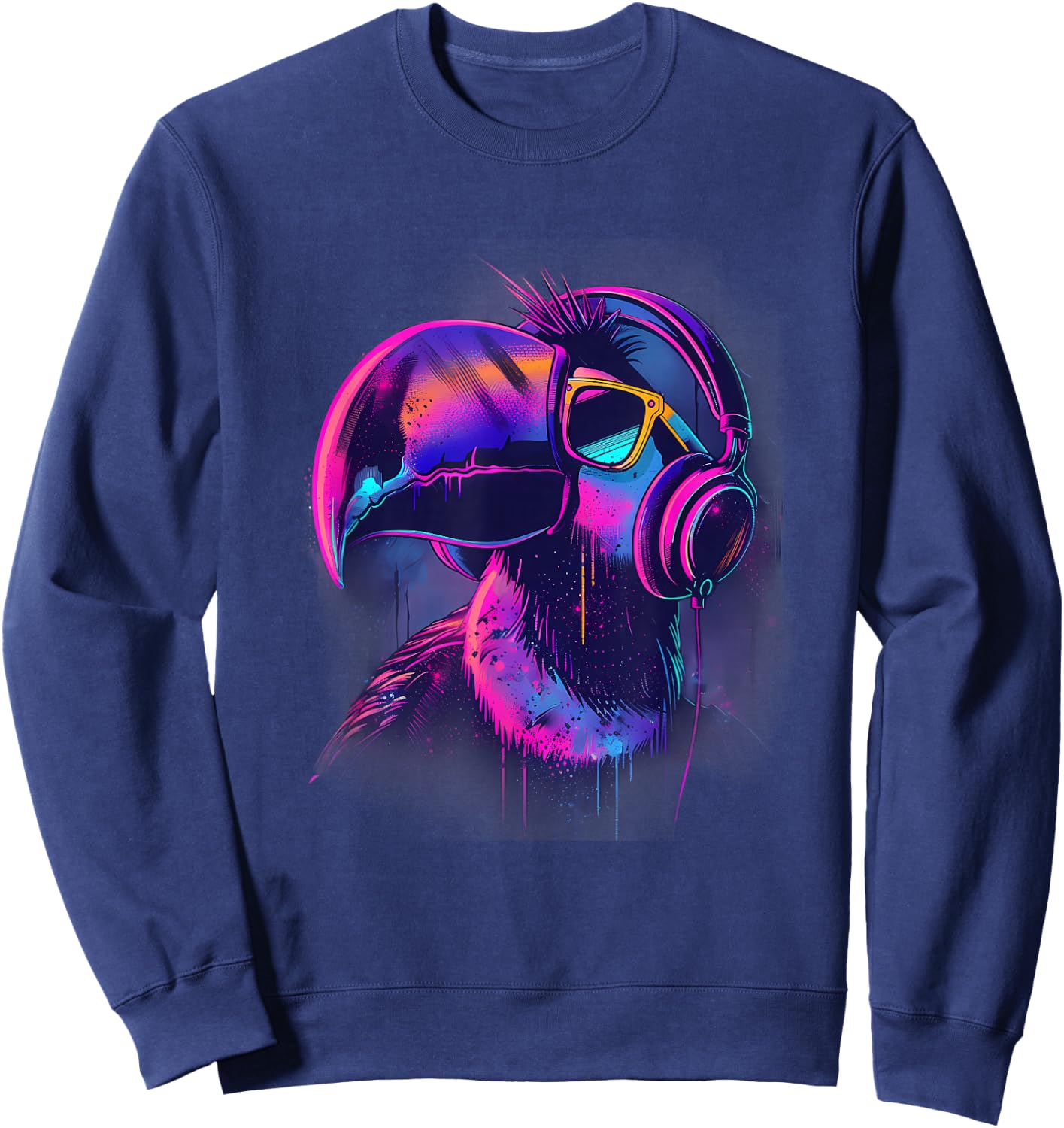 Toucan Music DJ Music Headphones Dance Club Beatmaker Techno Sweatshirt - Sweatshirt | Navy