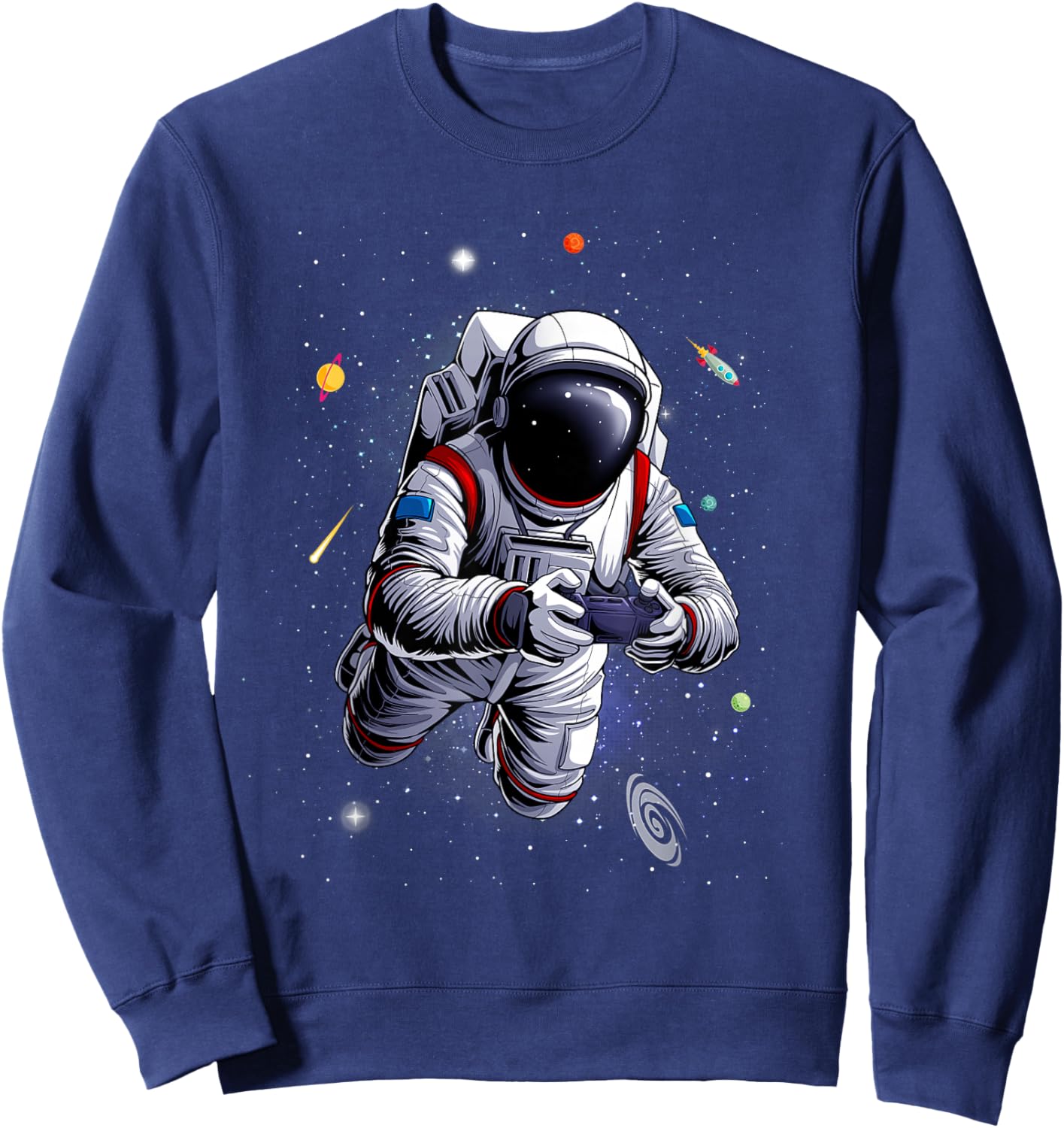 Cool Astronaut Art for Kids Boys Men Space Themed Galaxy Sweatshirt - Sweatshirt | Navy