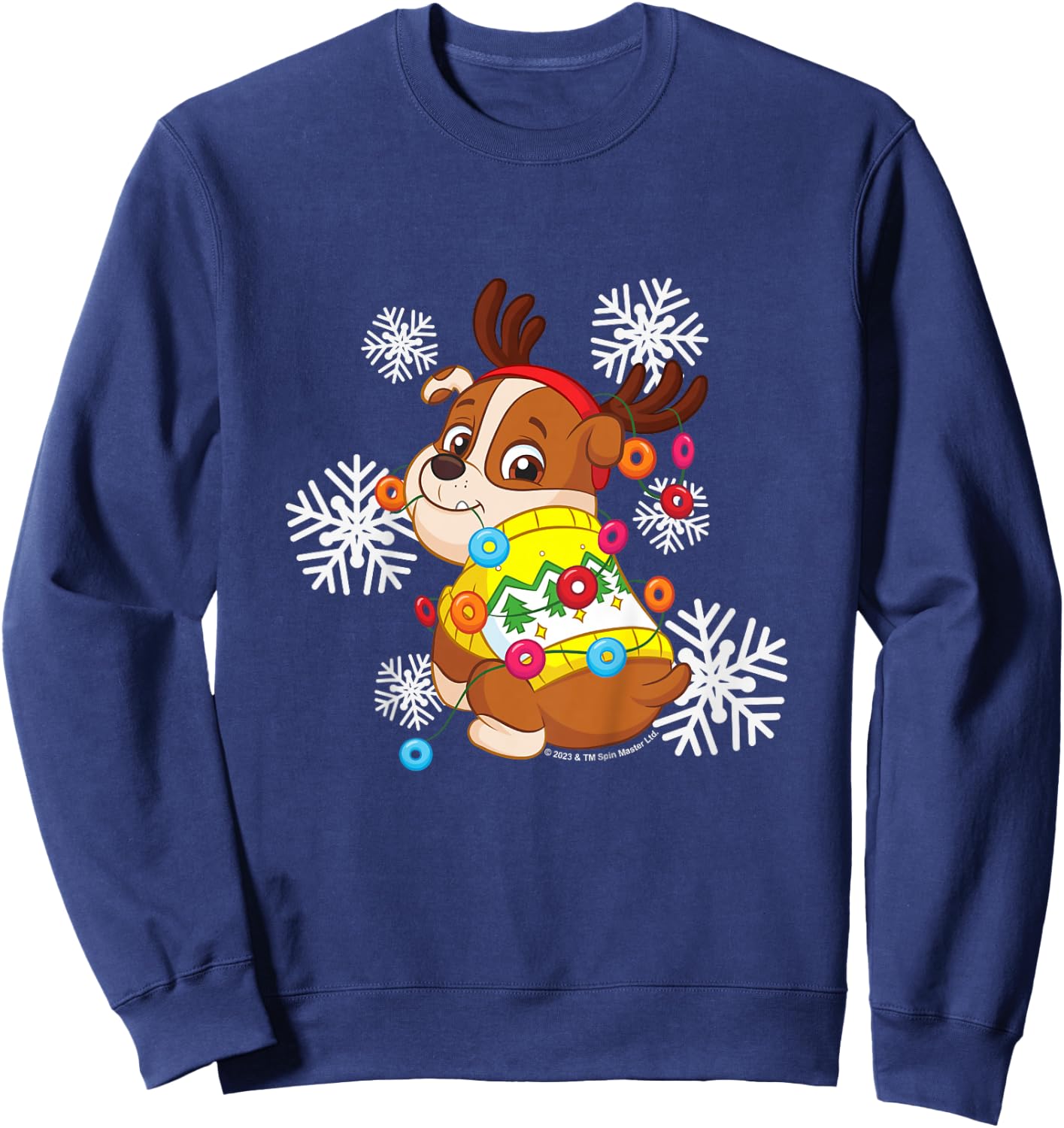 PAW Patrol Christmas Rubble Dressed As Reindeer Cute Sweatshirt - Sweatshirt | Navy