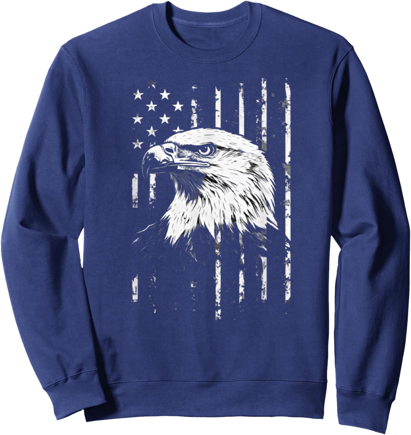 Patriotic American Eagle Men Women 4th of July USA Flag Sweatshirt - Sweatshirt | Navy