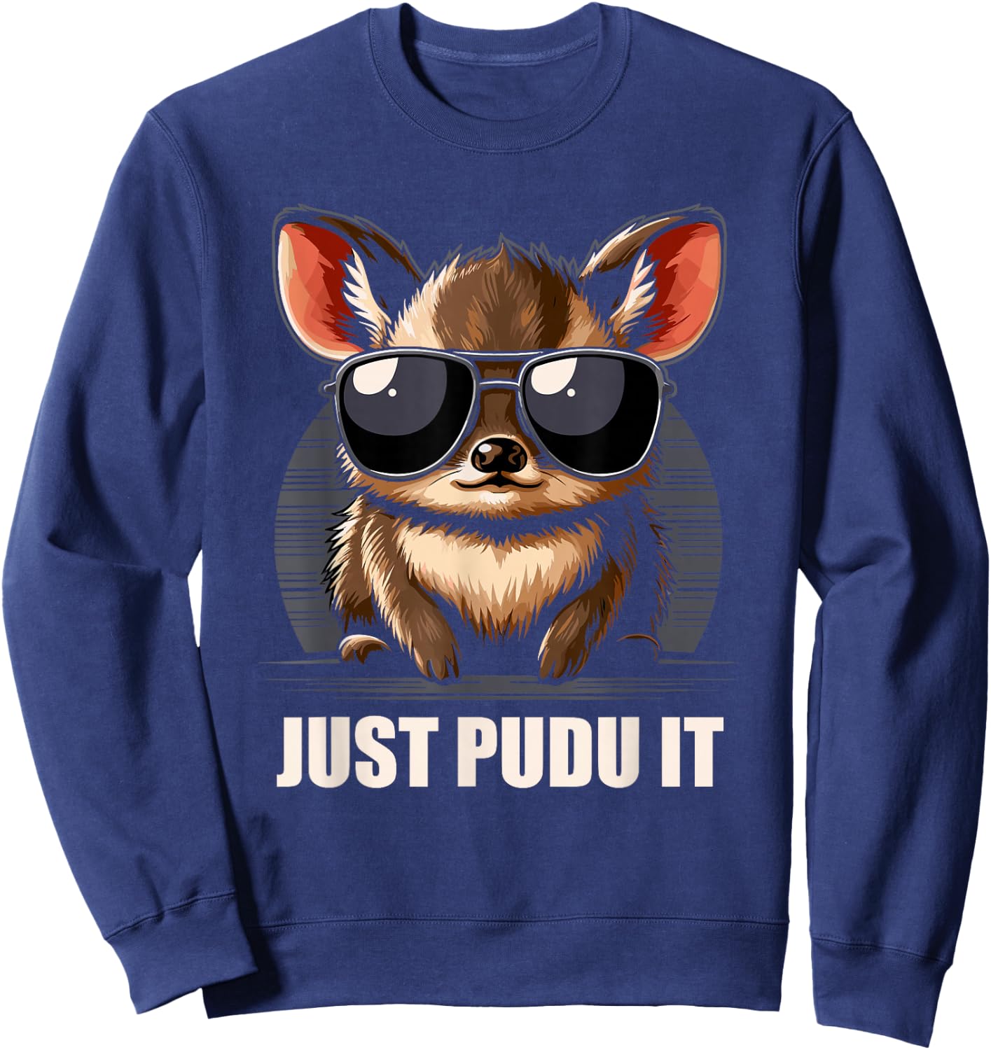 Cute Pudu Deer South America cartoon deer nature gift Sweatshirt - Sweatshirt | Navy