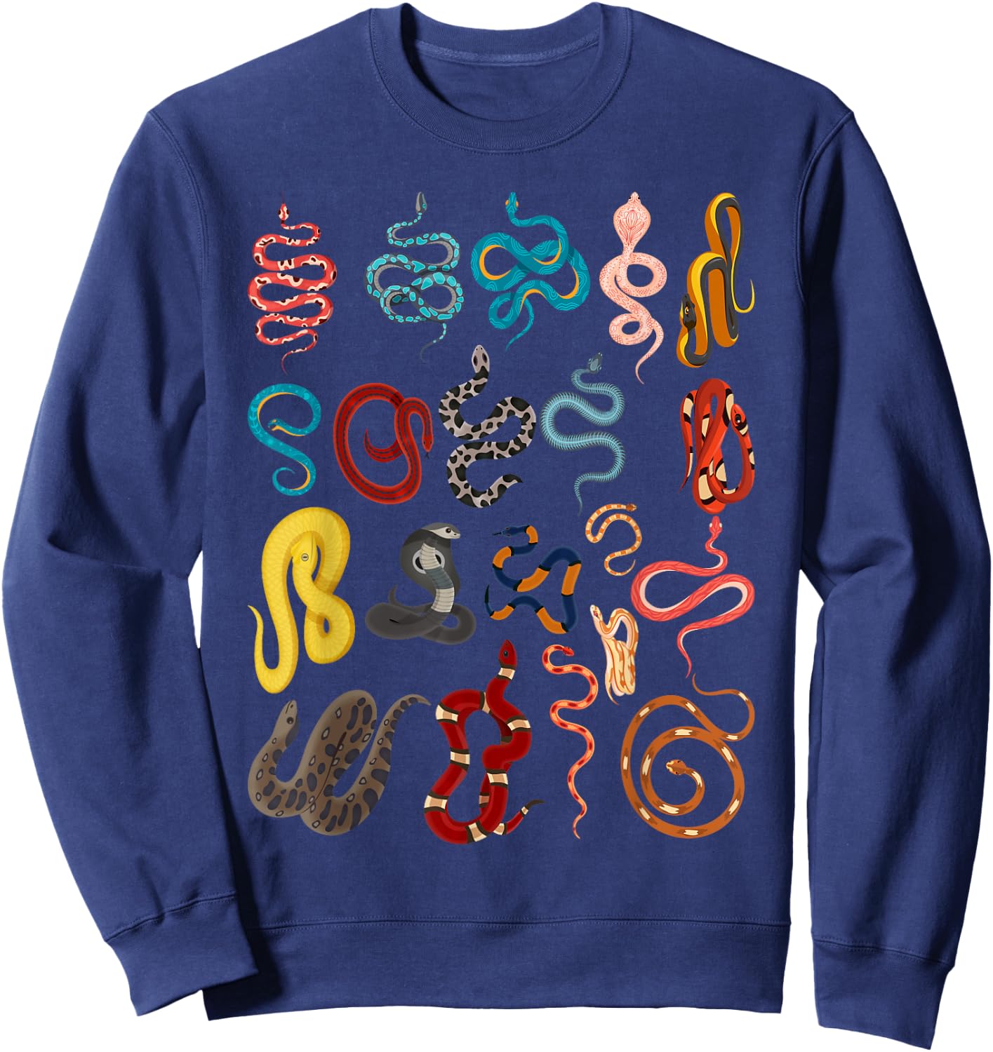 Types Of Snakes Educational Herpetologist Kids Boys Girls Sweatshirt - Sweatshirt | Navy