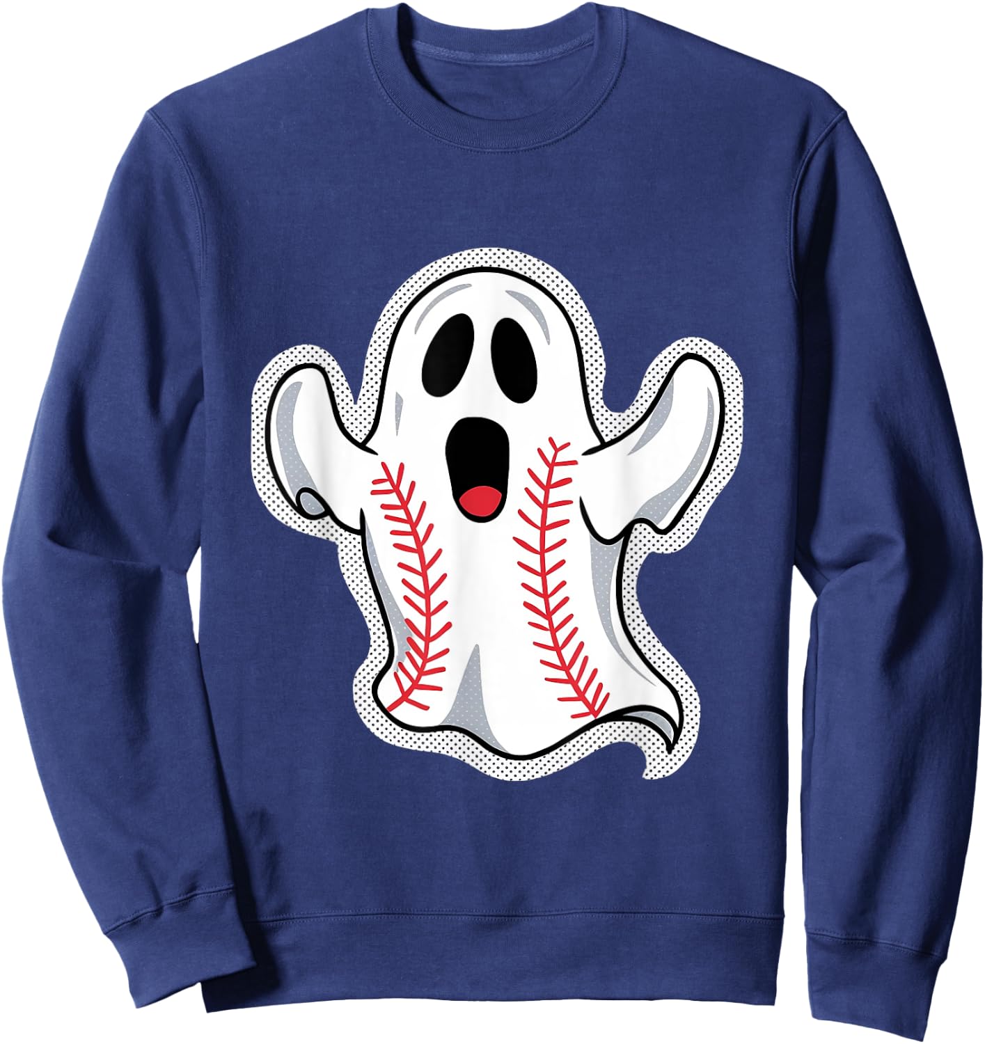 Halloween costume of a baseball ghost baseball lover Sweatshirt - Sweatshirt | Navy