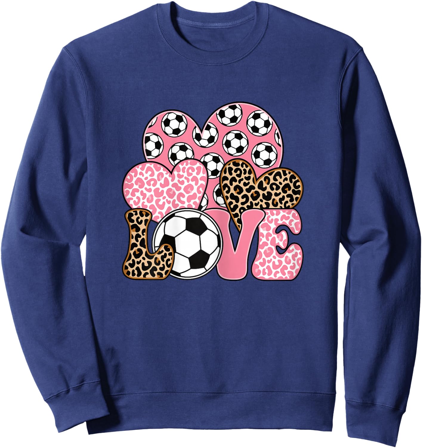 Love Soccer Cute Soccer Lover Women Girls Sweatshirt - Sweatshirt | Navy
