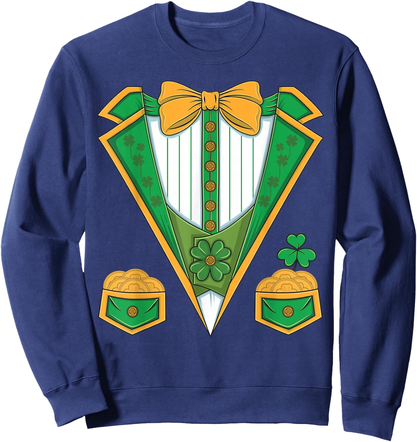 Leprechaun Costume St. Patrick's Day Tuxedo Kids Men Boys Sweatshirt - Sweatshirt | Navy