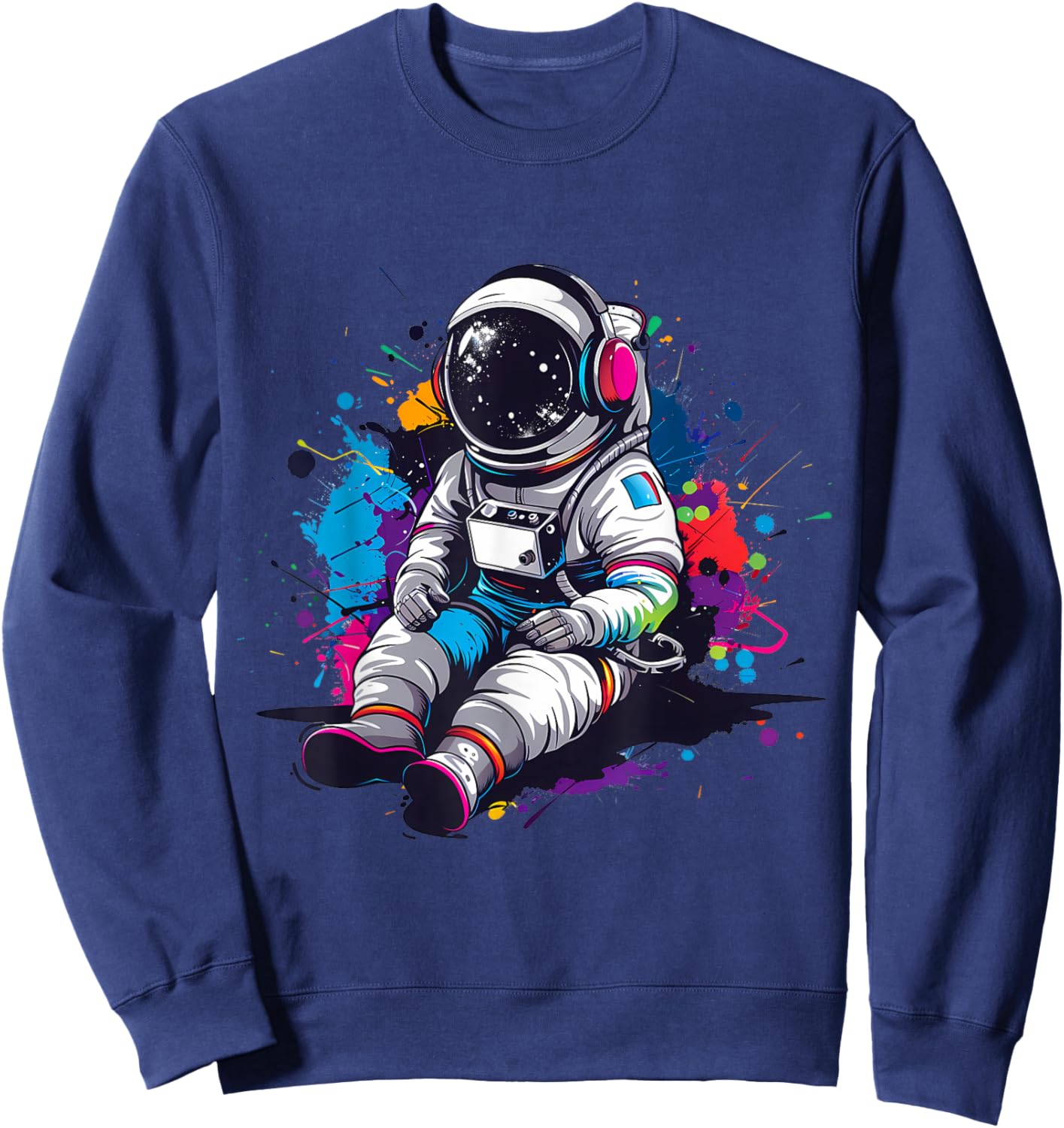 DJ Astronaut Dance Club Techno Music Headphones Beatmaker Sweatshirt - Sweatshirt | Navy