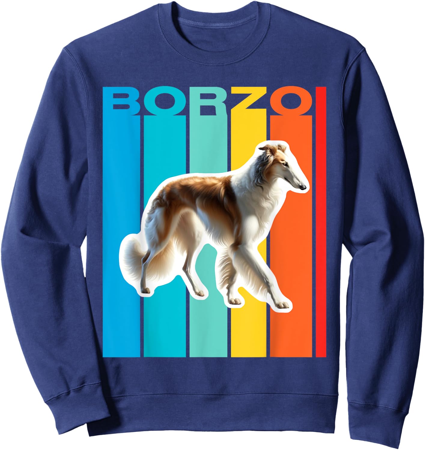 Colorful Borzoi Sweatshirt - Sweatshirt | Navy