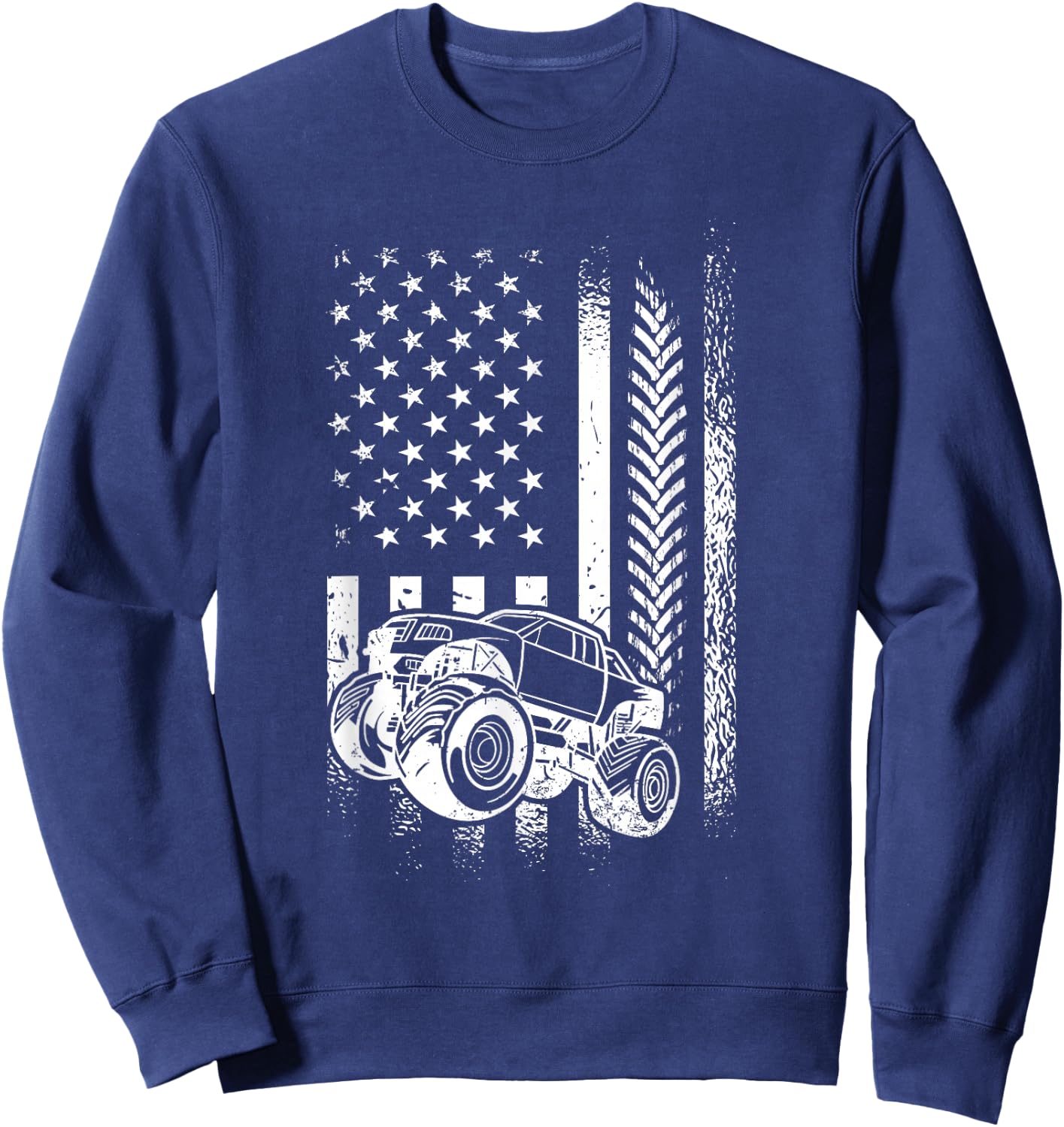 American Mud Racer - Truck Mudding Mud Bogging Sweatshirt - Sweatshirt | Navy