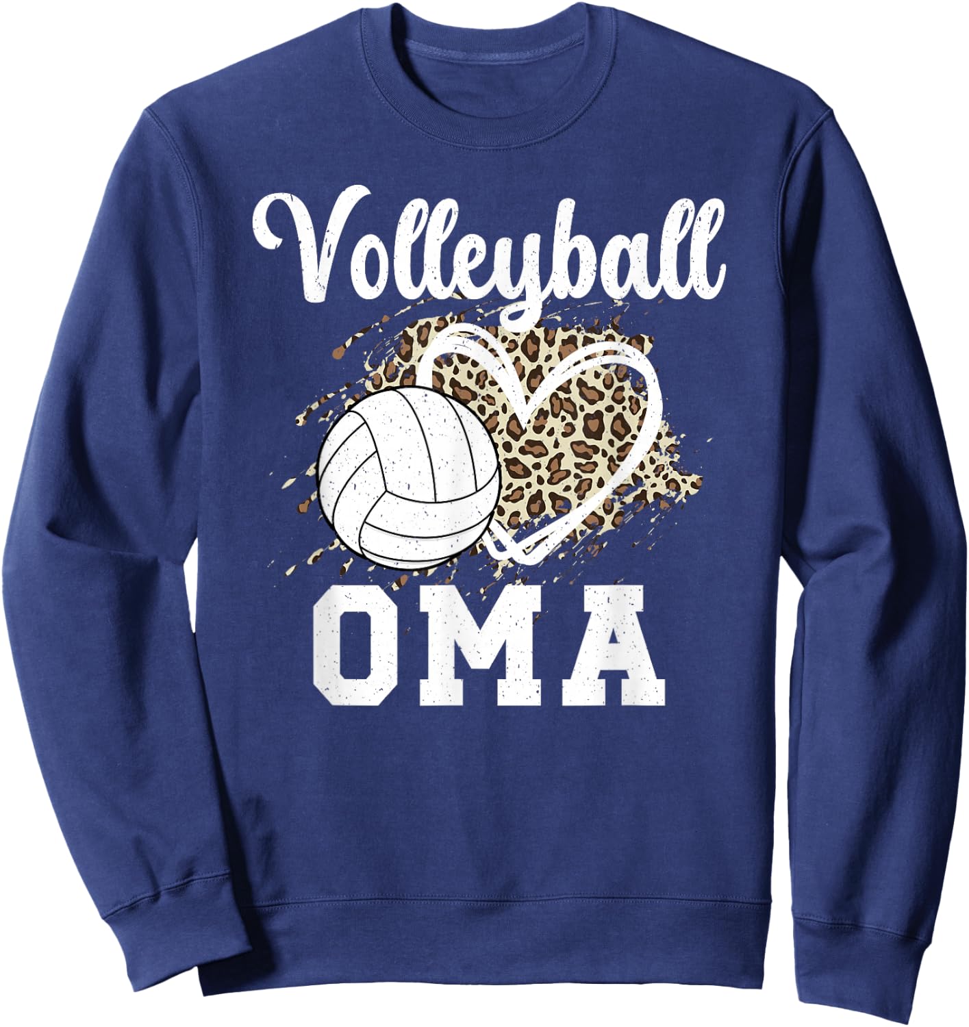 Volleyball Oma Leopard Grandma Oma Of A Volleyball Player Sweatshirt - Sweatshirt | Navy
