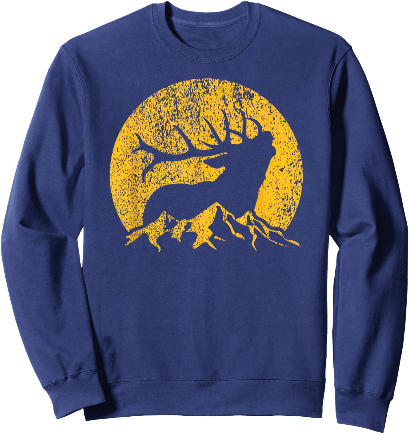 American Elk Hunter Dad Vintage Retro Bow Hunting Gift Sweatshirt - Sweatshirt | Navy