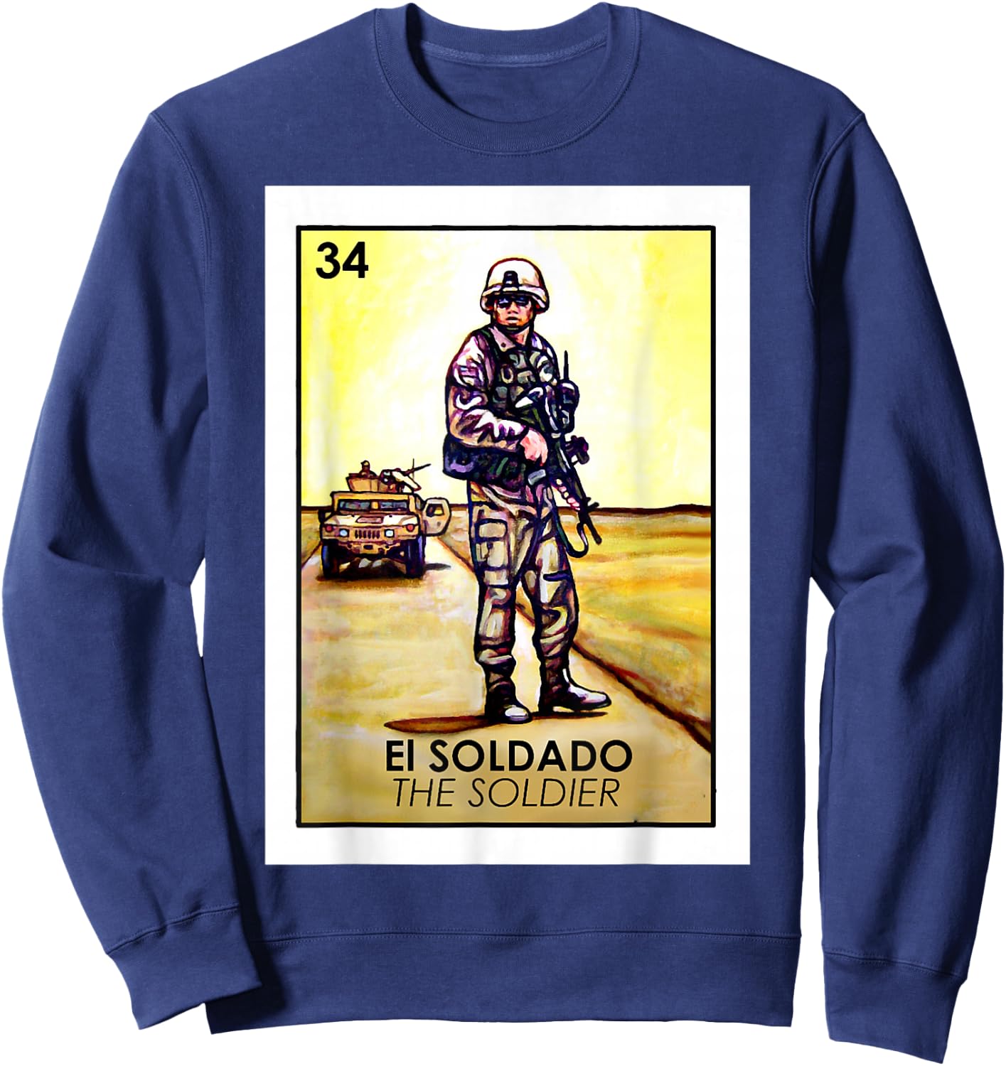 El Soldado Card Mexican Lottery Card Sweatshirt - Sweatshirt | Navy