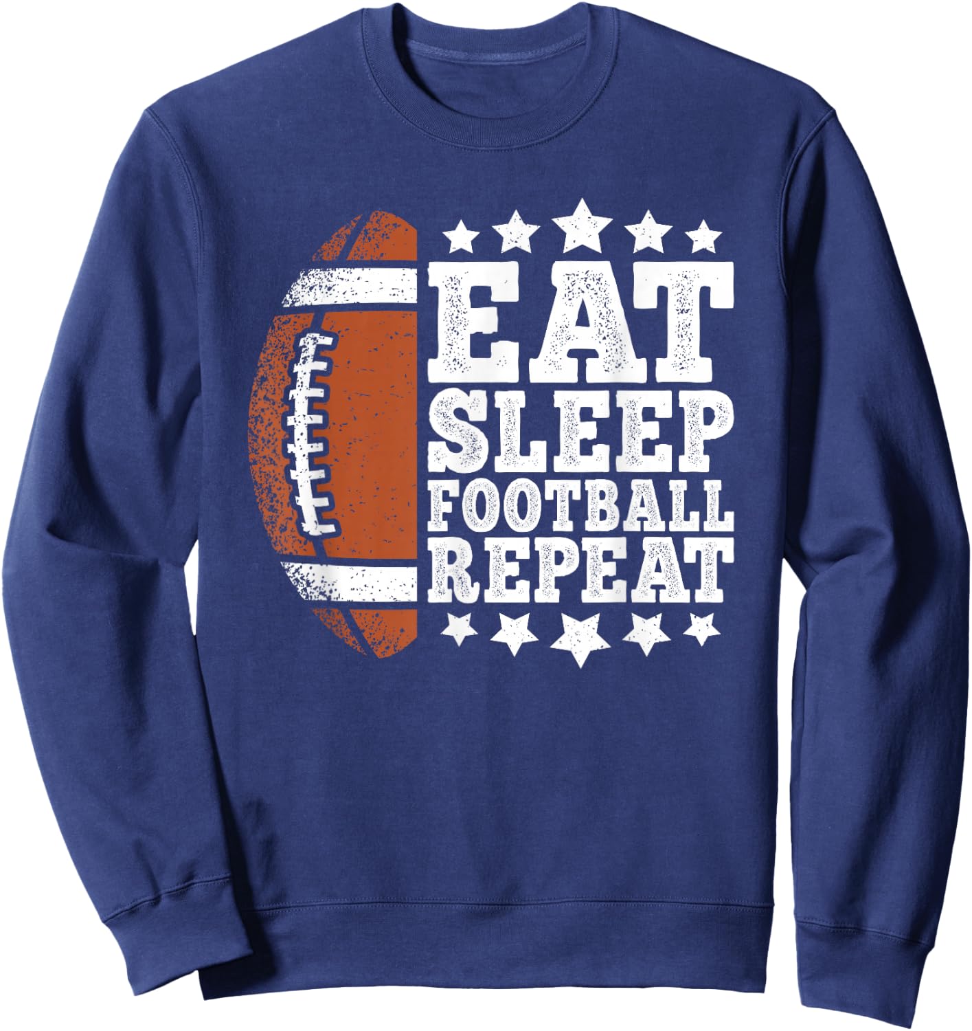 Eat Sleep Football Repeat American Football Men Boys Kids Sweatshirt - Sweatshirt | Navy