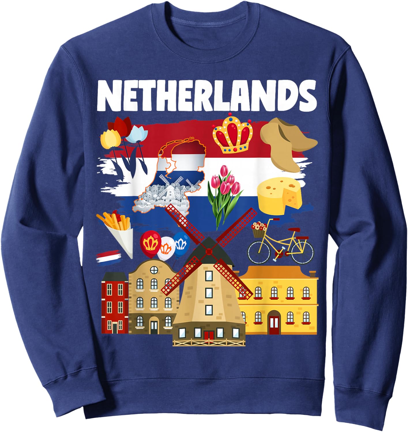 Netherlands Flag Outfit Idea for Kids & Holland Dutch Flag Sweatshirt - Sweatshirt | Navy