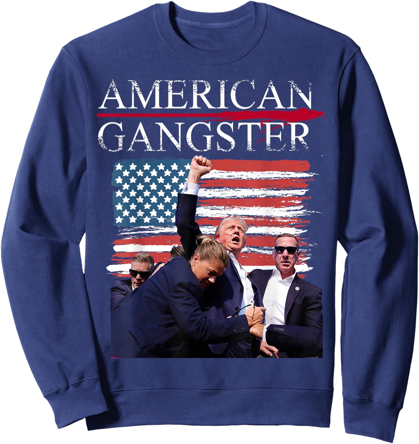 American Trump Gangster Sweatshirt - Sweatshirt | Navy