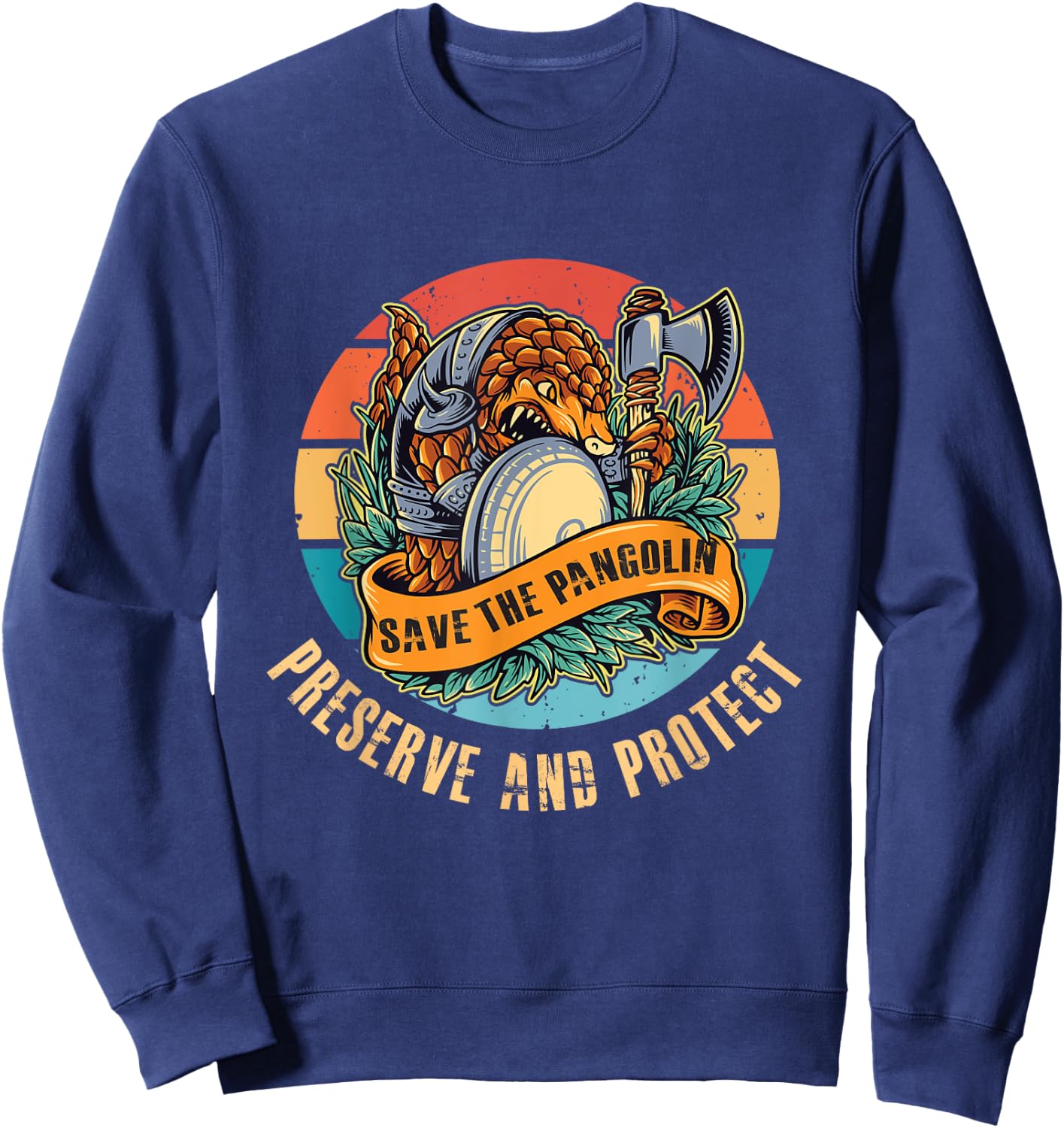 Pangolin warrior Wildlife Conservation Save The Pangolin Sweatshirt - Sweatshirt | Navy