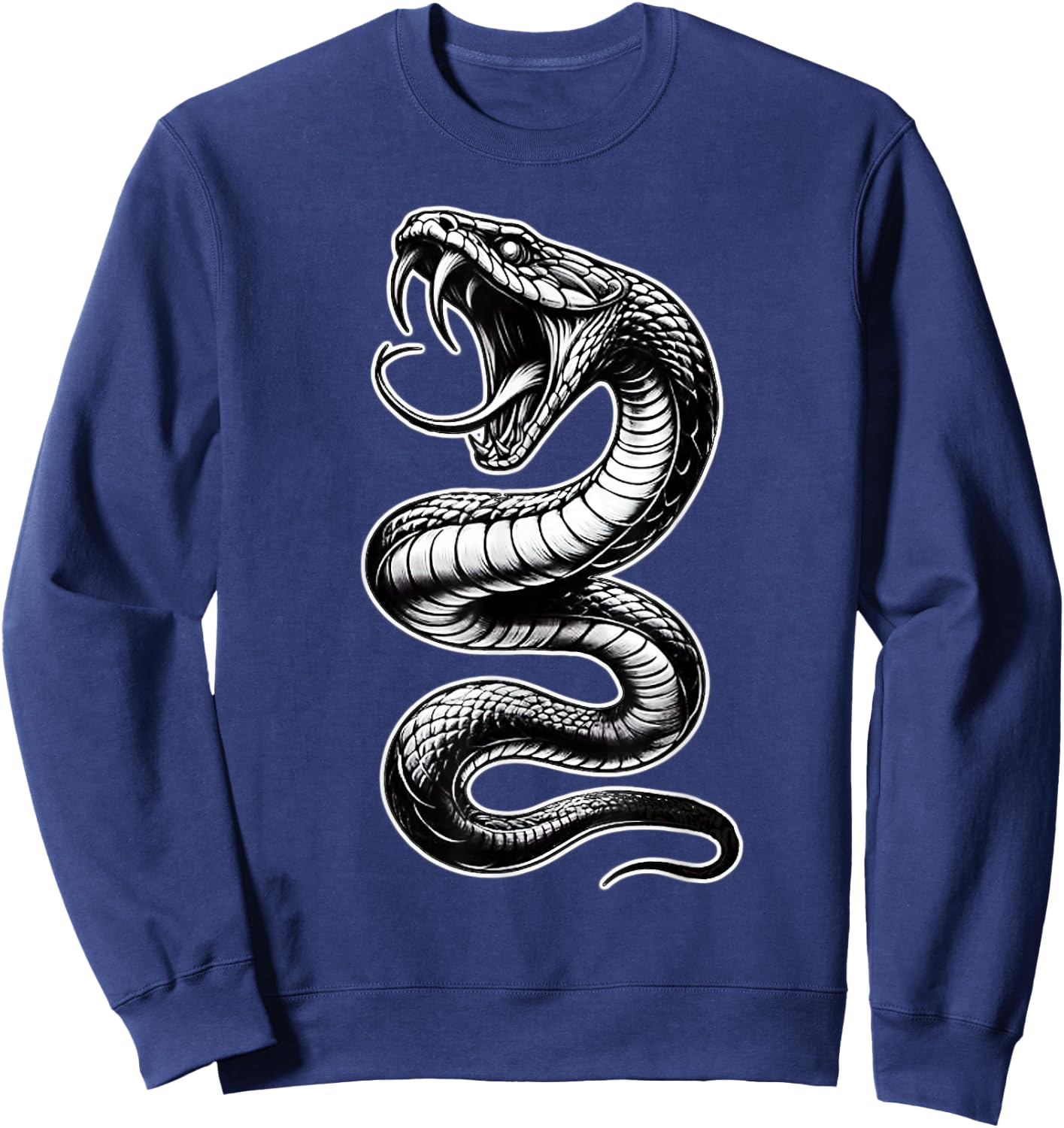 Snake Serpent Coil Cobra Venom Blackwork Sweatshirt - Sweatshirt | Navy