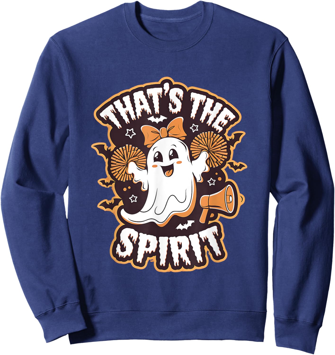 Spooky Cheerleader Ghost Halloween Costume Cheer Mom Spirit Sweatshirt - Sweatshirt | Navy