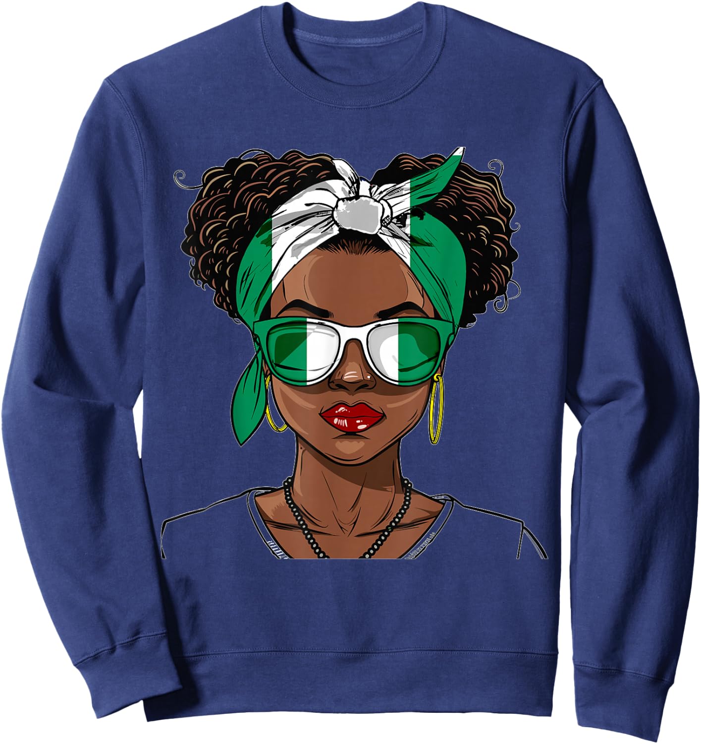 Nigeria Flag Outfit for Woman Uniform Souvenirs Nigerian Sweatshirt - Sweatshirt | Navy