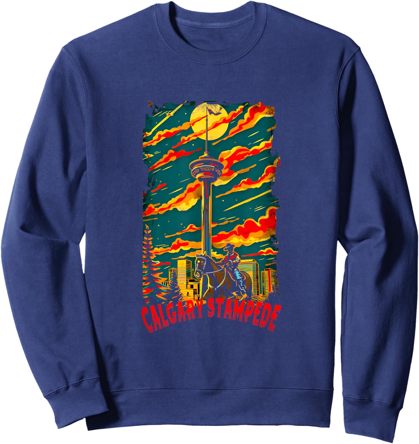 Calgary Stampede Old School Style Sweatshirt - Sweatshirt | Navy