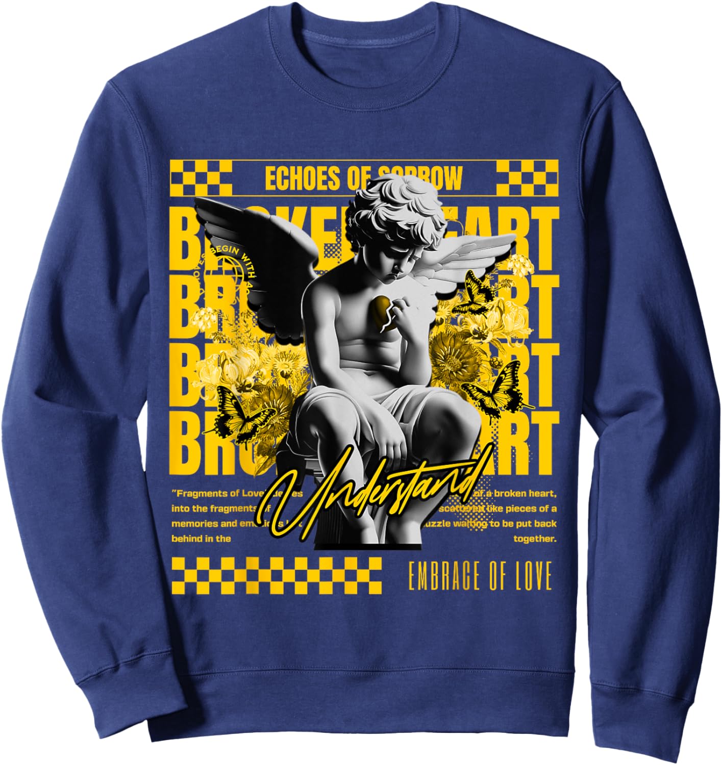 Broken Heart Vivid Sulfur 4s Matching Women Sweatshirt - Sweatshirt | Navy