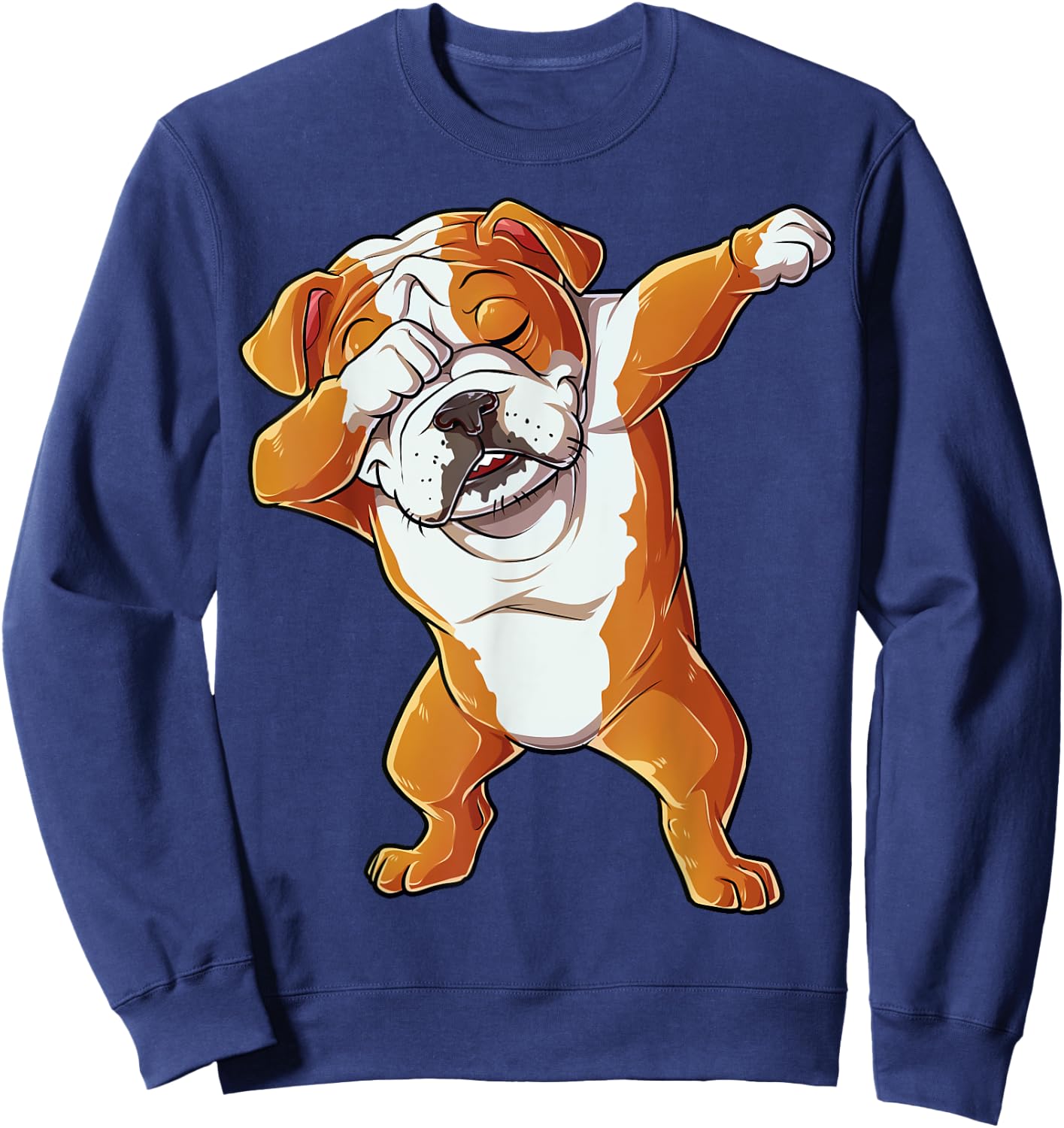 Dabbing English Bulldog Boys Dab Dance Puppy Lover Sweatshirt - Sweatshirt | Navy