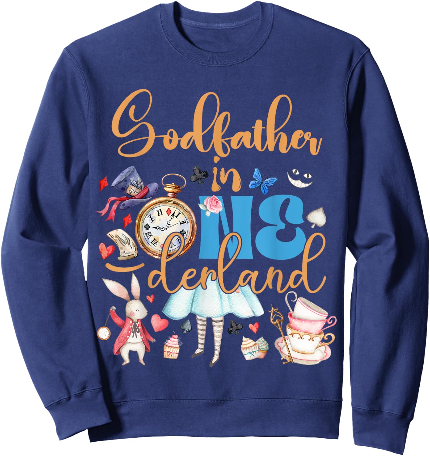 Alice Godfather in ONEderland Birthday Family Sweatshirt - Sweatshirt | Navy