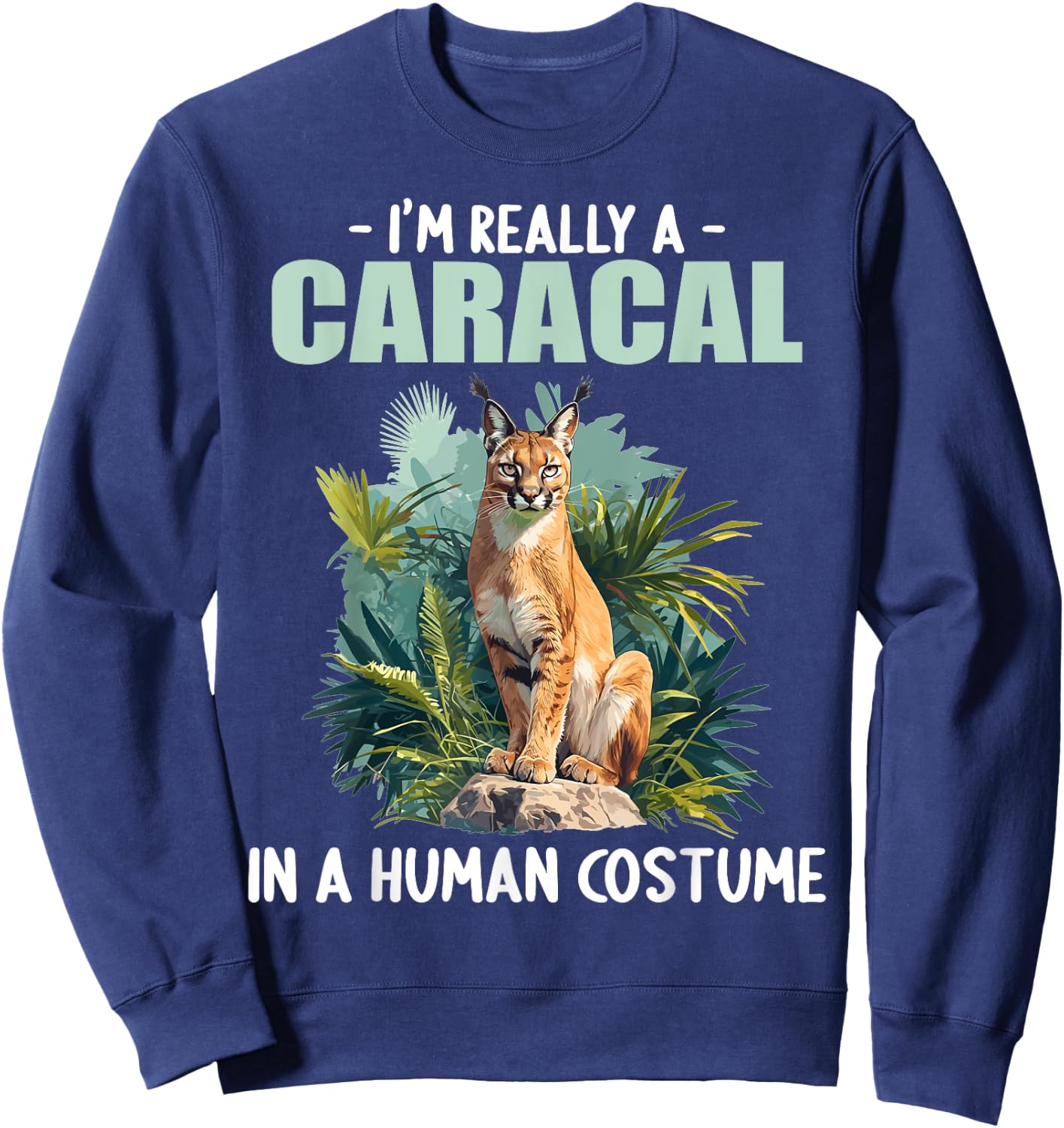Caracals Caracal , Small, Black Sweatshirt - Sweatshirt | Navy