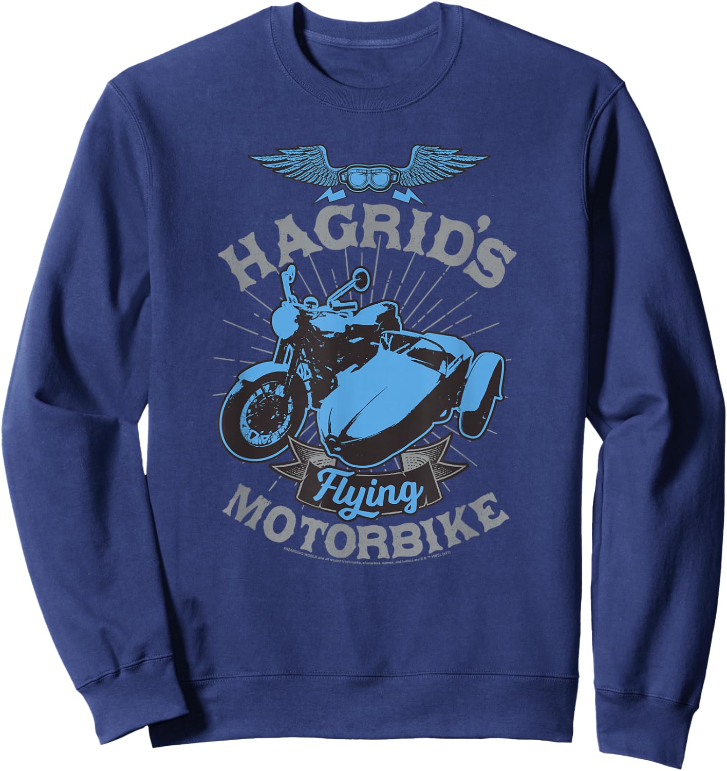 Popfunk Harry Potter Hagrid's Flying Motorbike -Adults Black Small Short Sleeve Sweatshirt - Sweatshirt | Navy