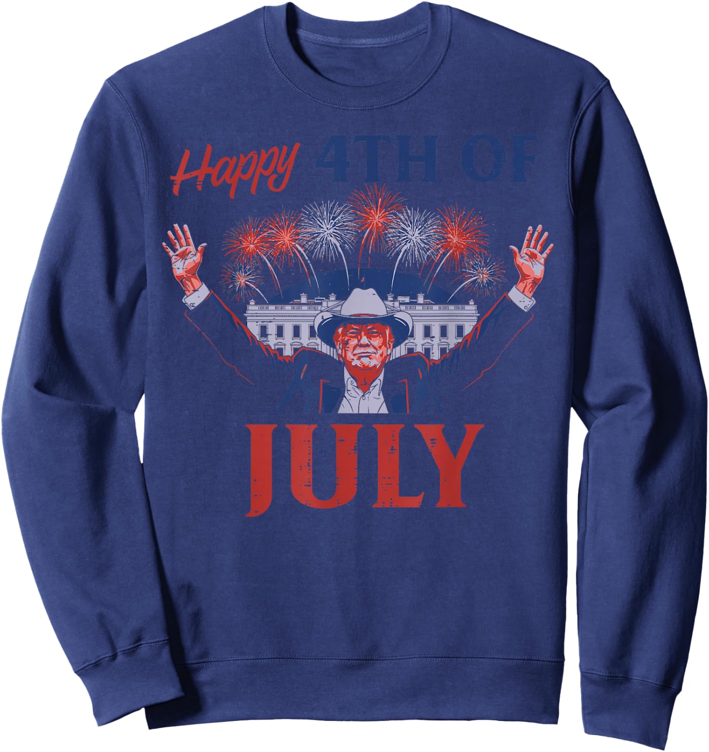 Happy 4th of July America USA July 4th Men Women Kids Sweatshirt - Sweatshirt | Navy