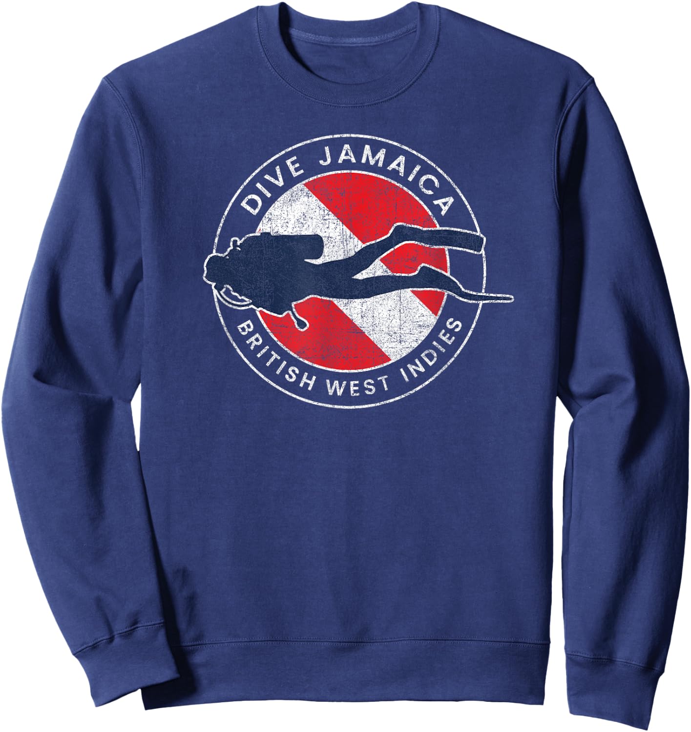 Vintage Jamaica Scuba Dive Flag Souvenir Vacation Boys Girls Sweatshirt - Sweatshirt | Navy