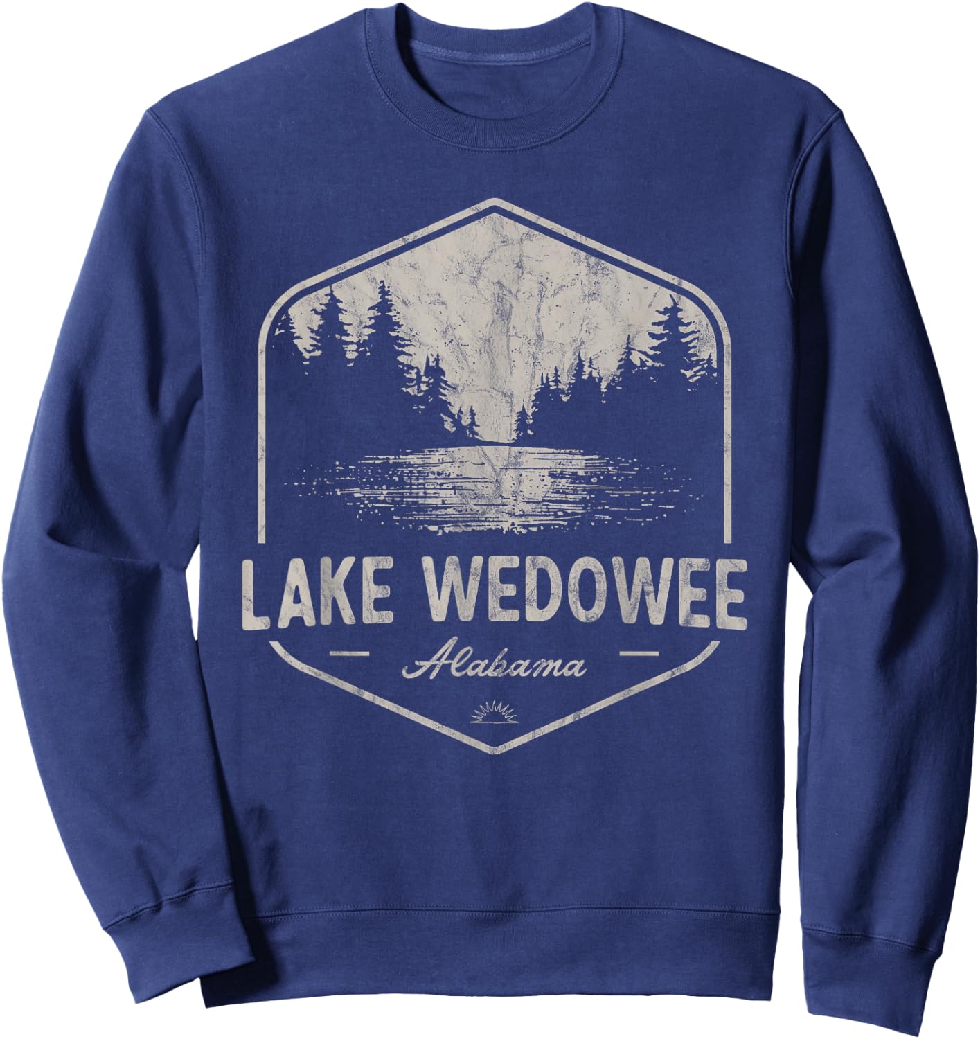 Lake Wedowee Alabama Outdoors Vintage Sweatshirt - Sweatshirt | Navy