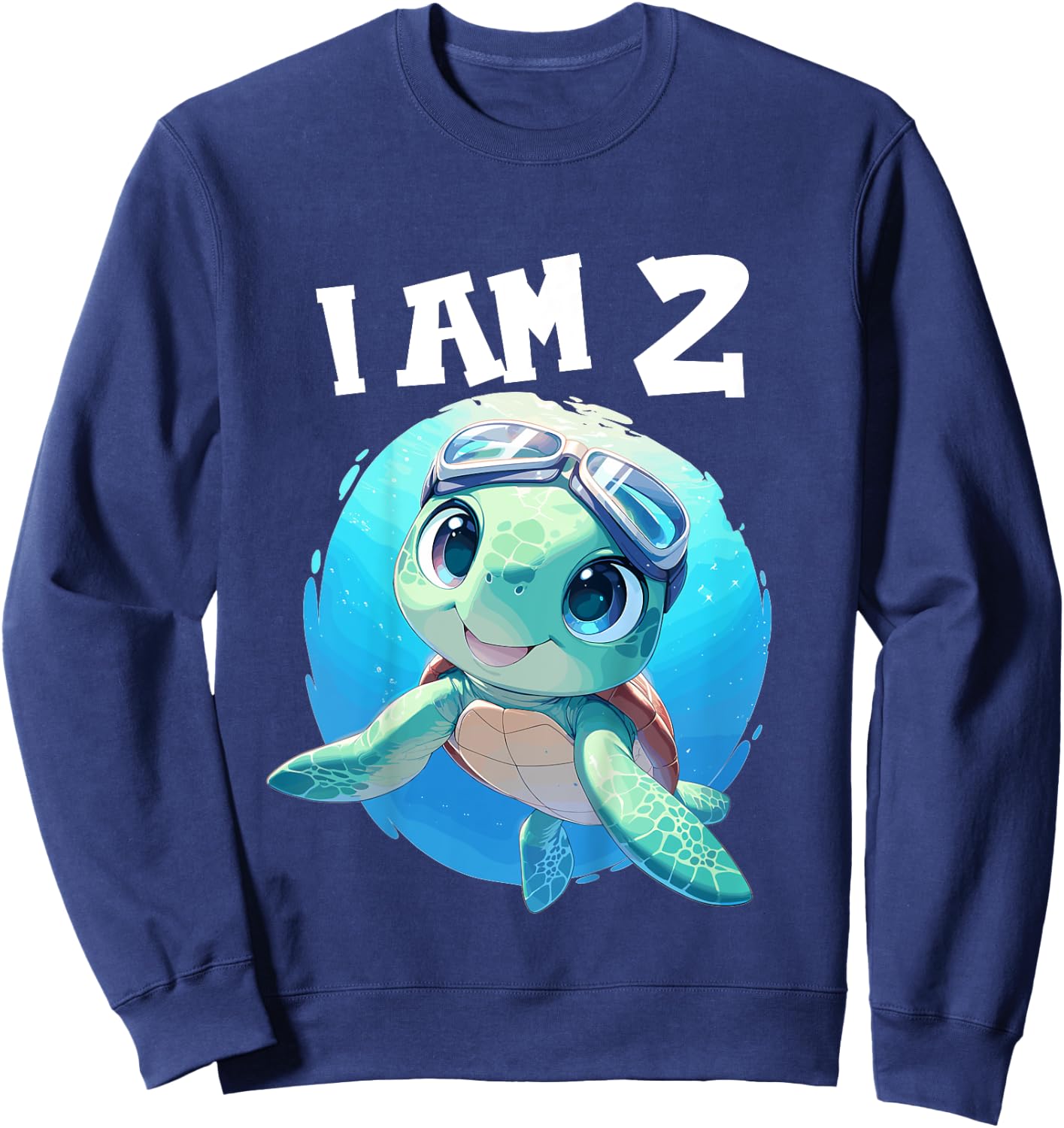 2 Years old 2 birthday Sea Turtles Boy Girl Sea Turtle Sweatshirt - Sweatshirt | Navy