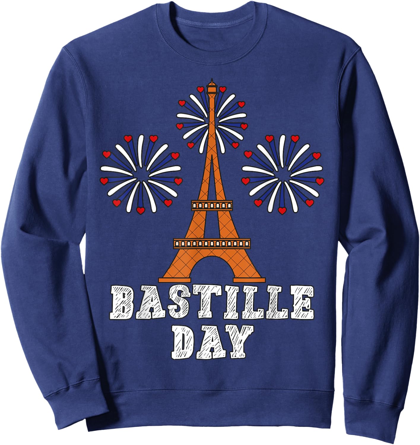 Bastille Day French Flag Eiffel Tower Firecracker 14th July Sweatshirt - Sweatshirt | Navy