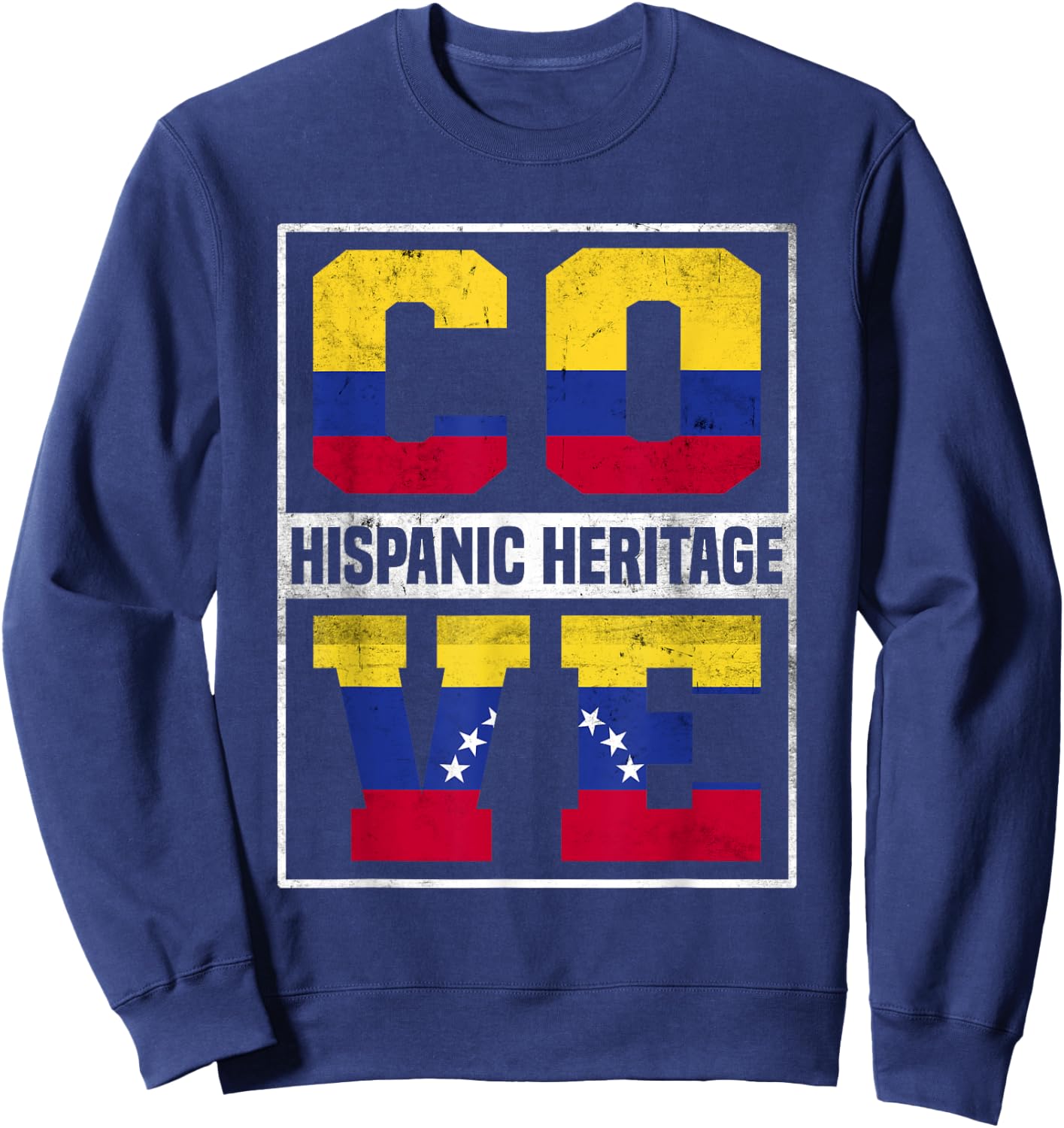 Proud Colombian Venezuelan Hispanic Heritage Month Sweatshirt - Sweatshirt | Navy