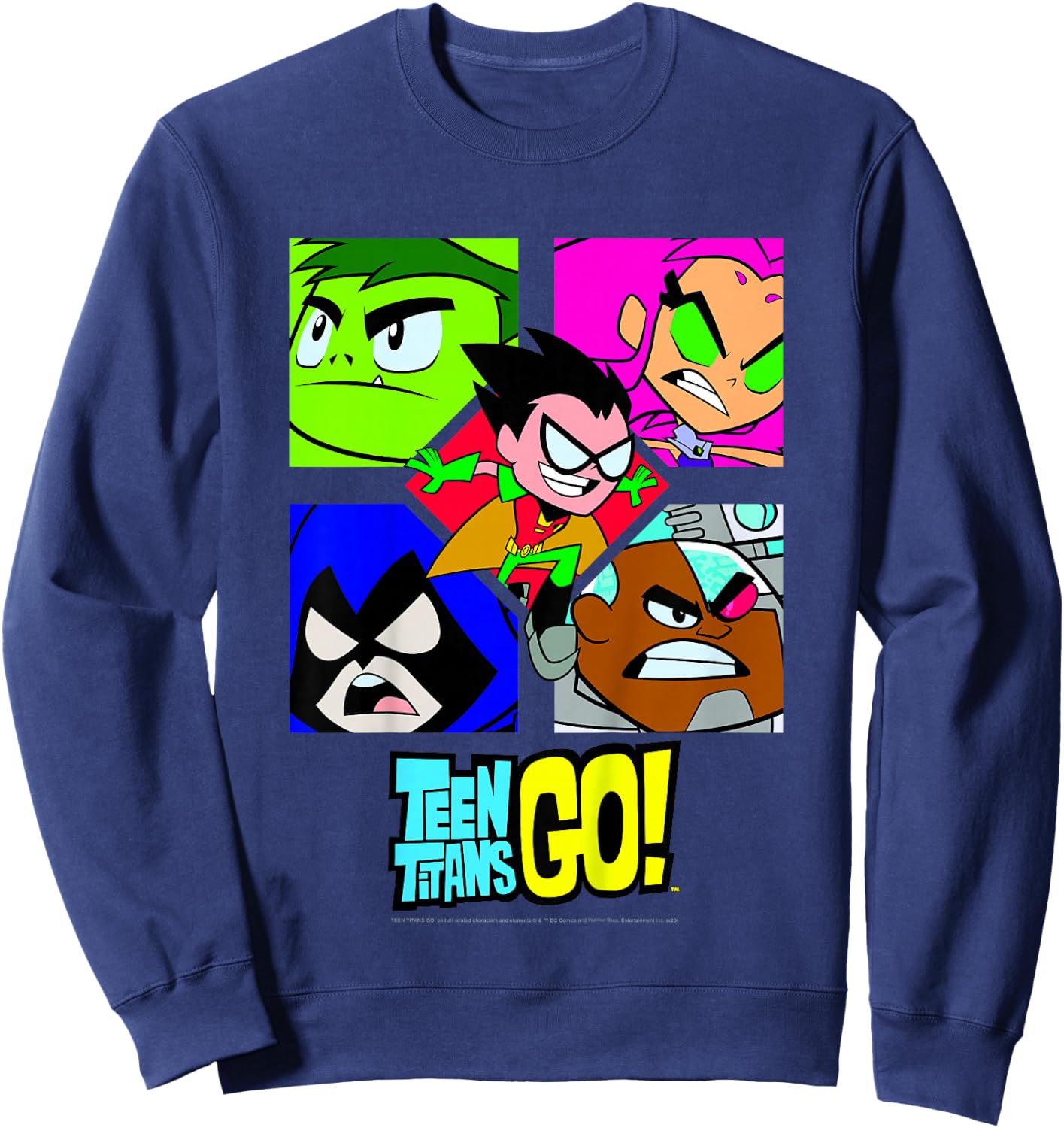 Kids DC Comics Teen Titans Go! Group Shot Box Up Sweatshirt - Sweatshirt | Navy