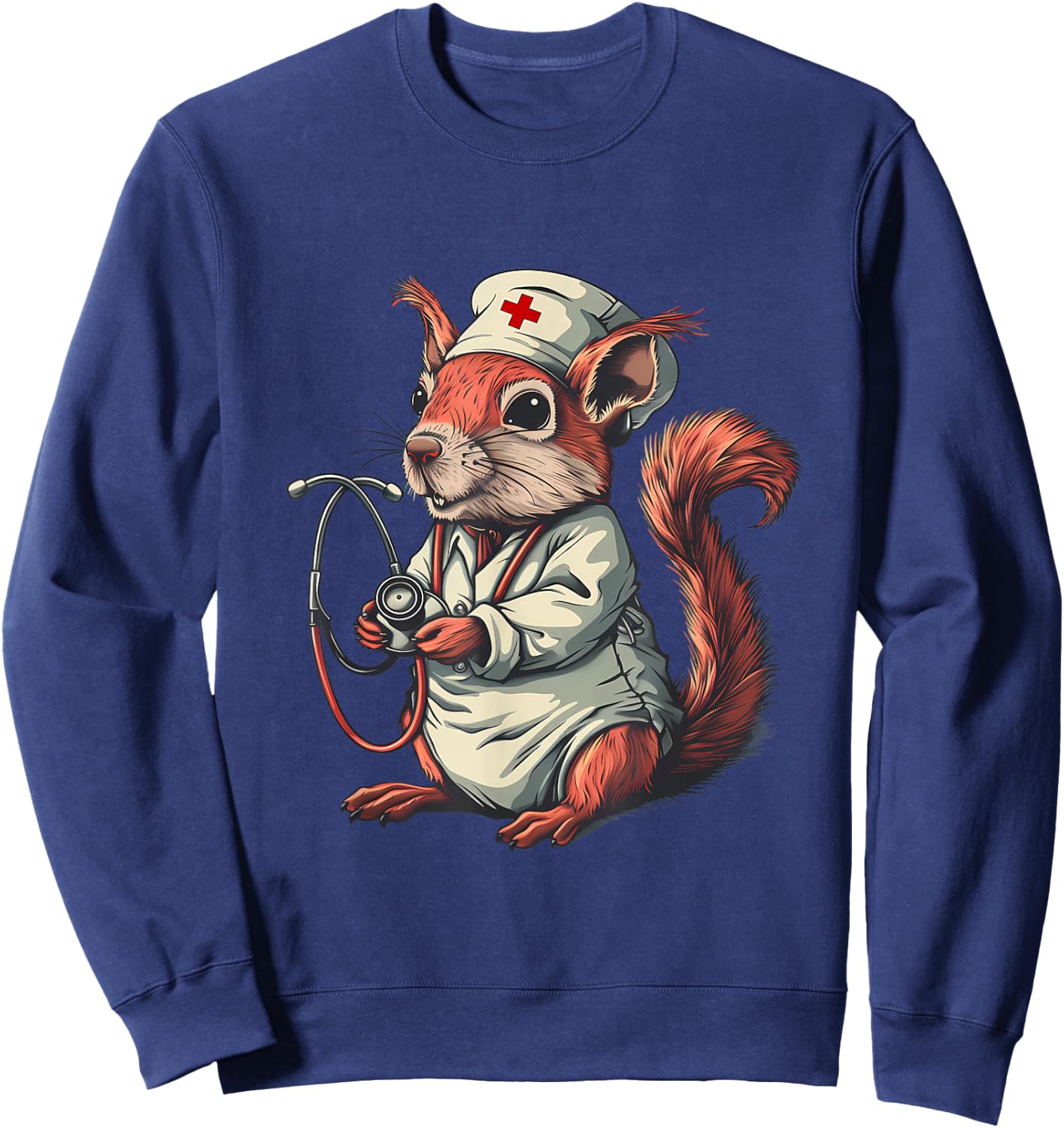 Doctor Squirrel Lover Squirrel Nurse Healthcare Nursing Sweatshirt - Sweatshirt | Navy