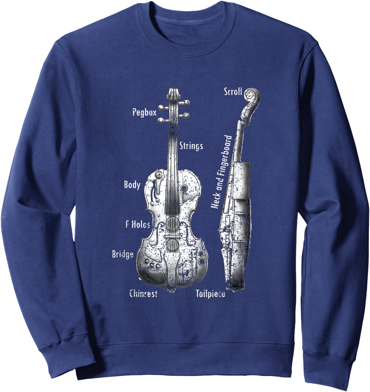 Violin Instrument Anatomy Violin Music Violin Player Sweatshirt - Sweatshirt | Navy