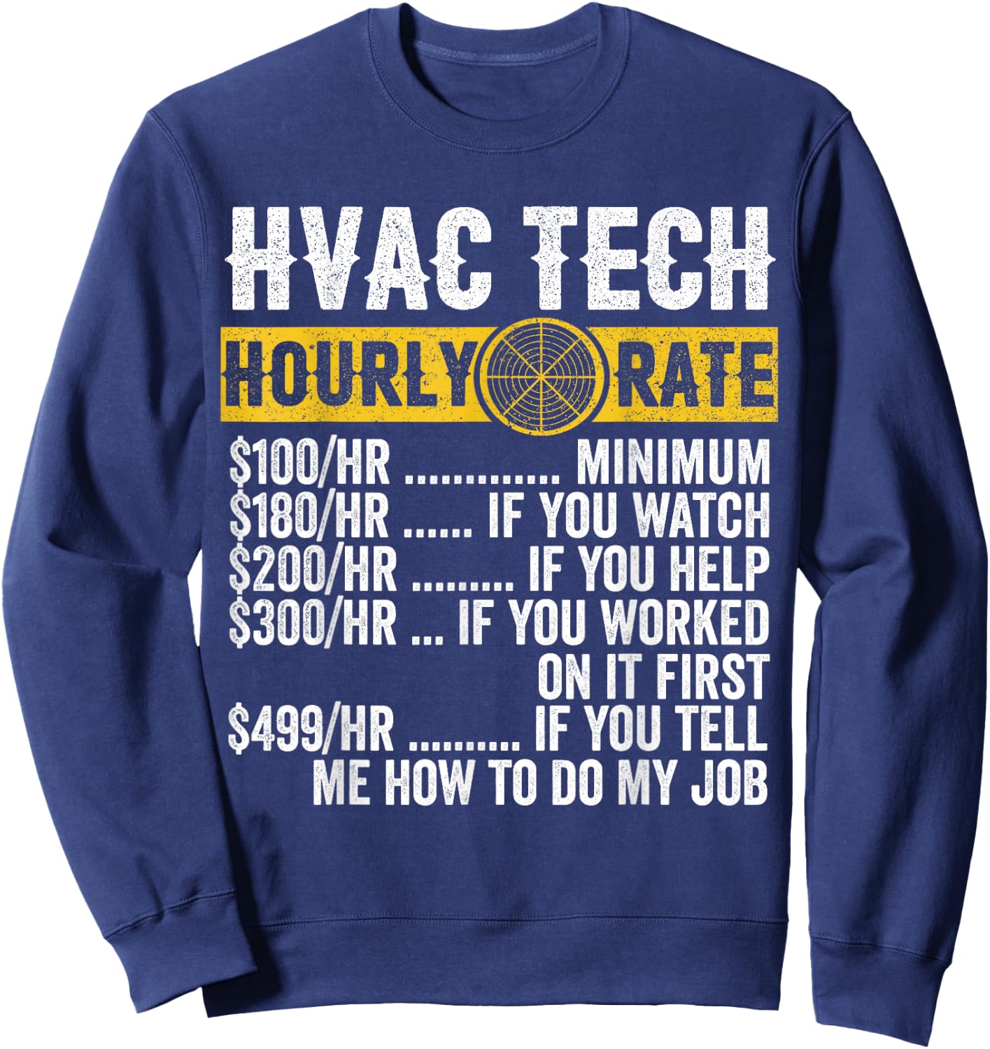 Funny Classic Car Hourly Set for HVAC Technicians Sweatshirt - Sweatshirt | Navy