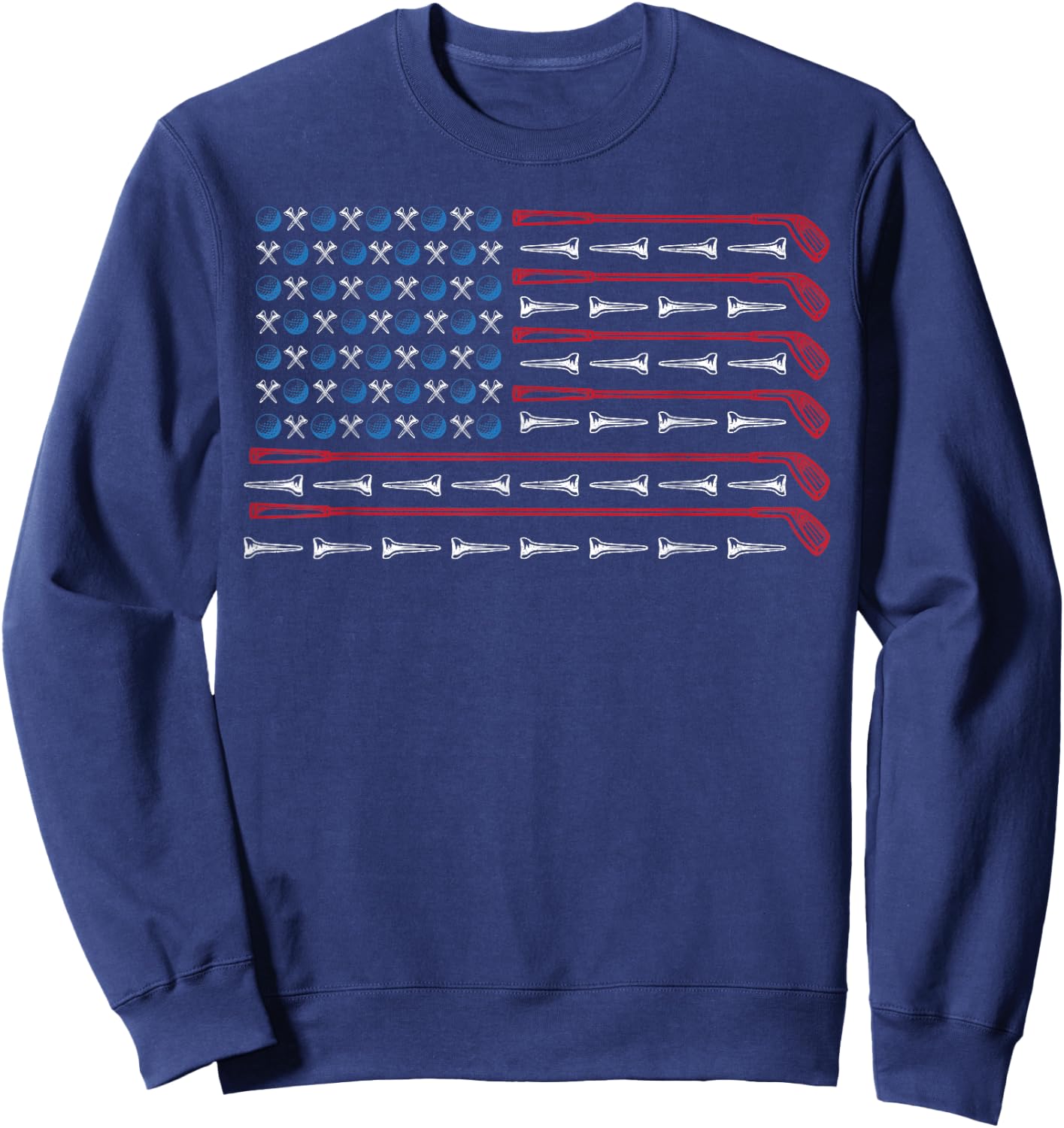 Patriotic American Golfer Flag Golf Club Golf Lover Women Kids Men Sweatshirt - Sweatshirt | Navy