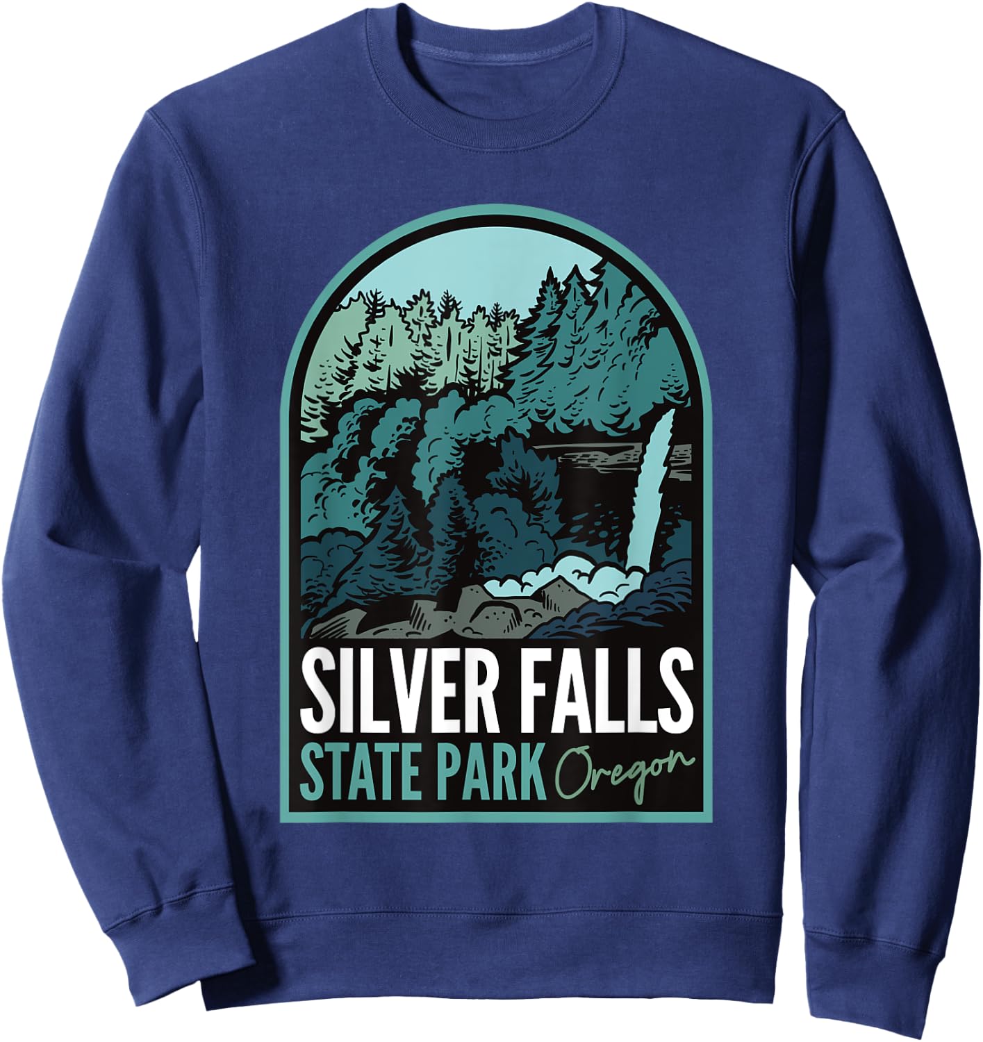 Silver Falls State Park Oregon Sweatshirt - Sweatshirt | Navy
