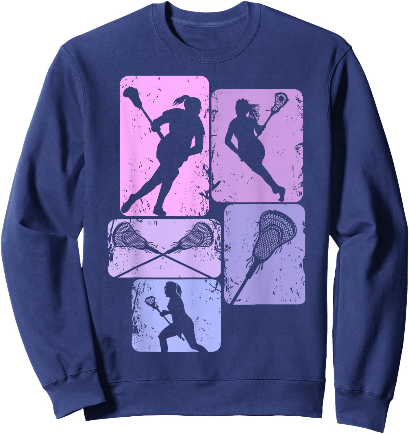 Lacrosse Girls Women Youth Kids Sweatshirt - Sweatshirt | Navy